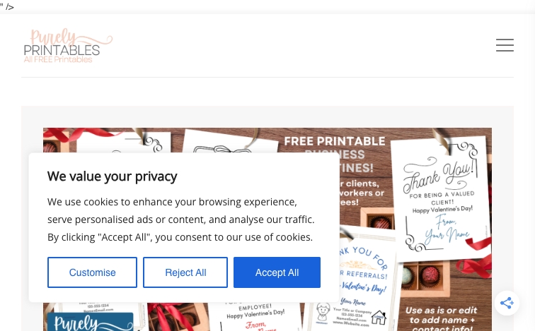 Purelyprintables content programmatic SEO template - 842 monthly traffic