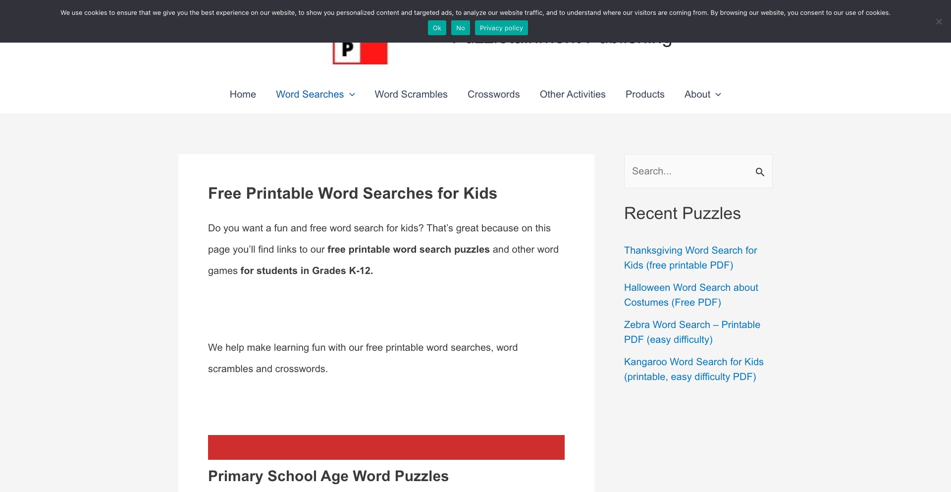 Puzzletainment content programmatic SEO template - 182 monthly traffic