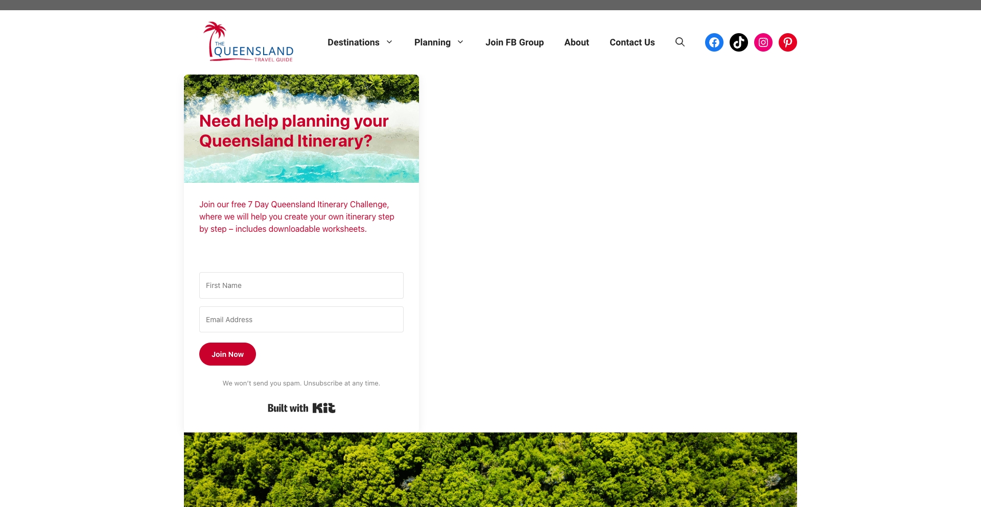 Queensland Travel Guide location-template programmatic SEO template - 138 monthly traffic