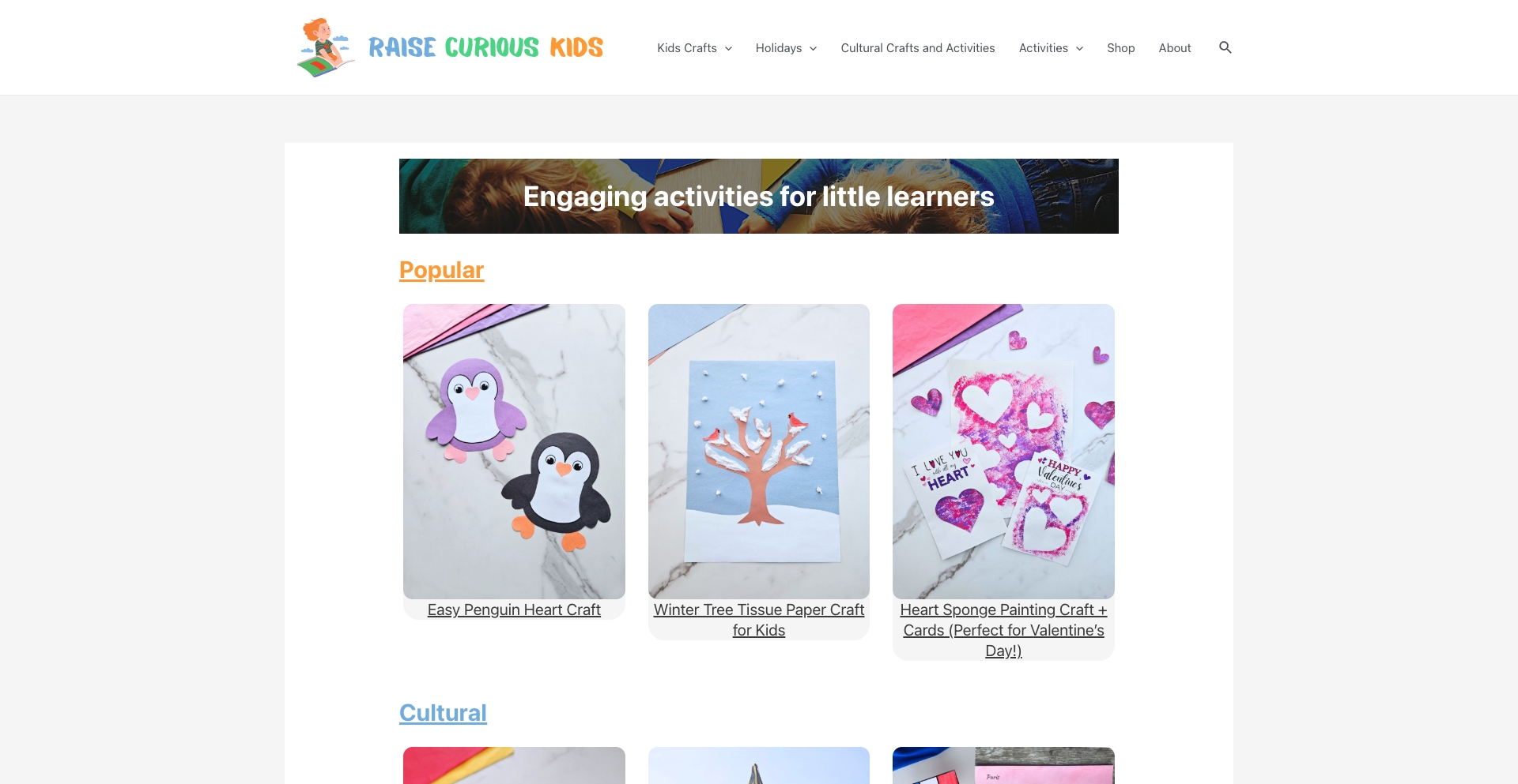 Raise Curious Kids craft-template programmatic SEO template - 1.9K monthly traffic