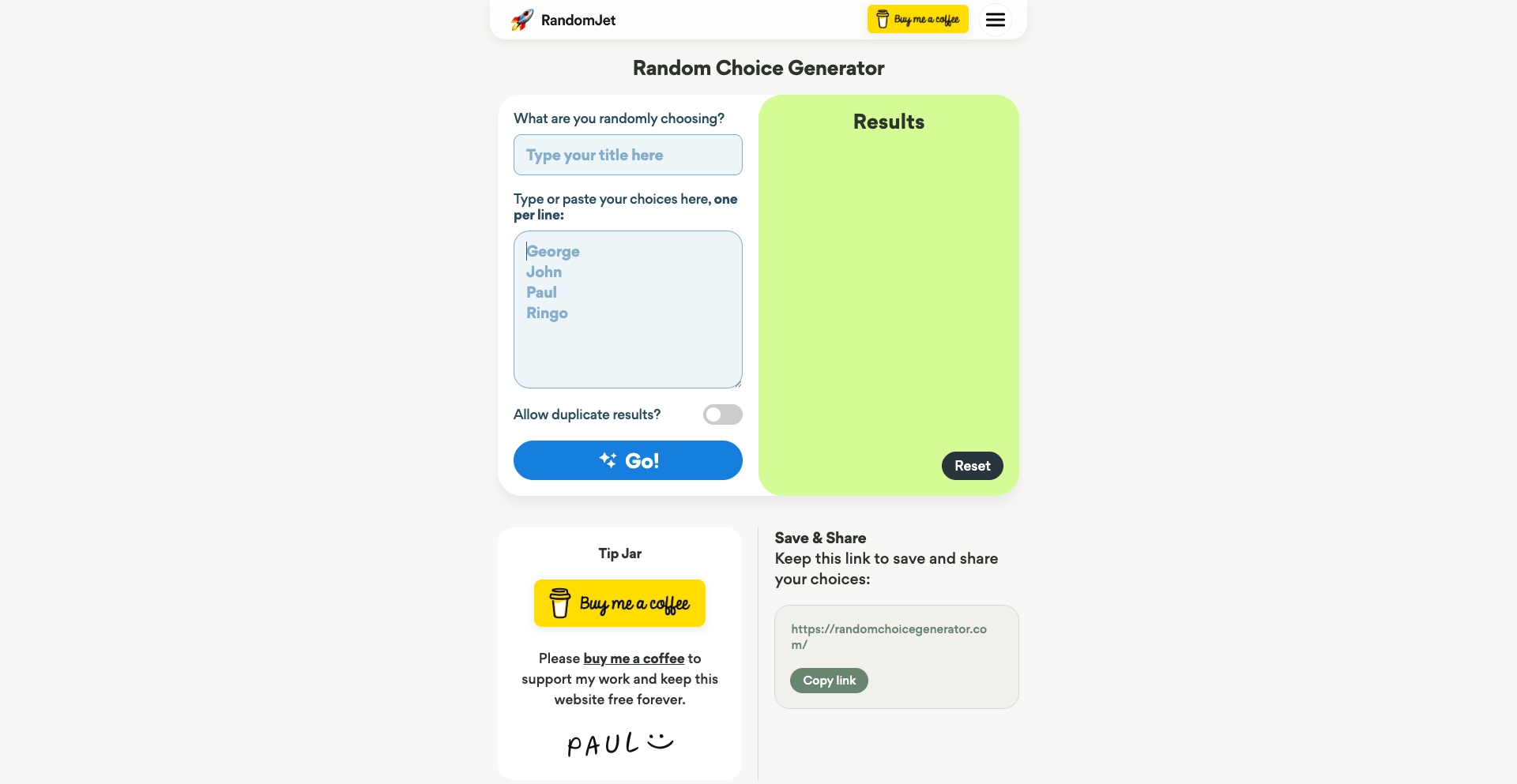 Randomchoicegenerator tool programmatic SEO template - 3784 monthly traffic