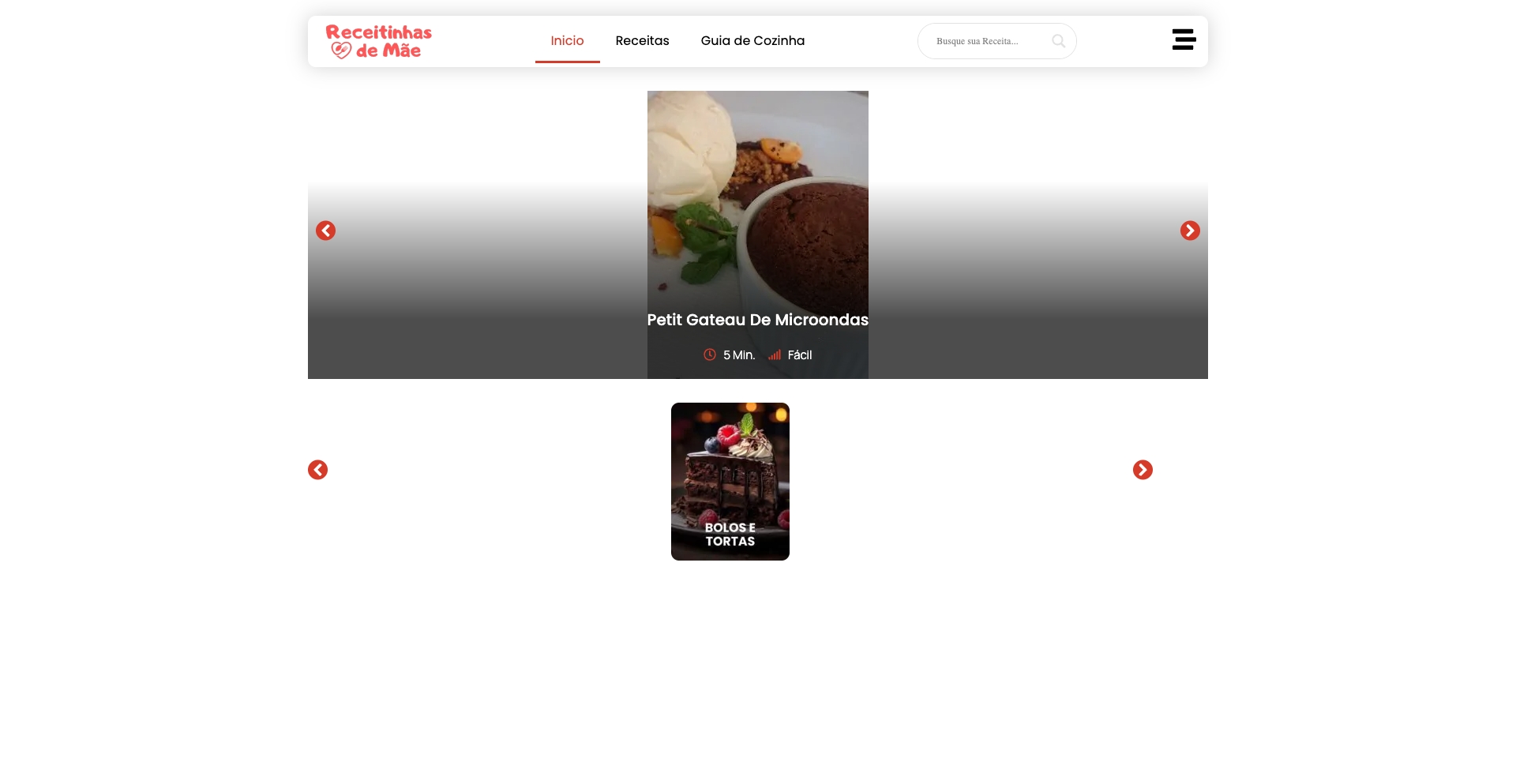 Receitinhas de Mae recipe-taxonomy programmatic SEO template - 2.3K monthly traffic