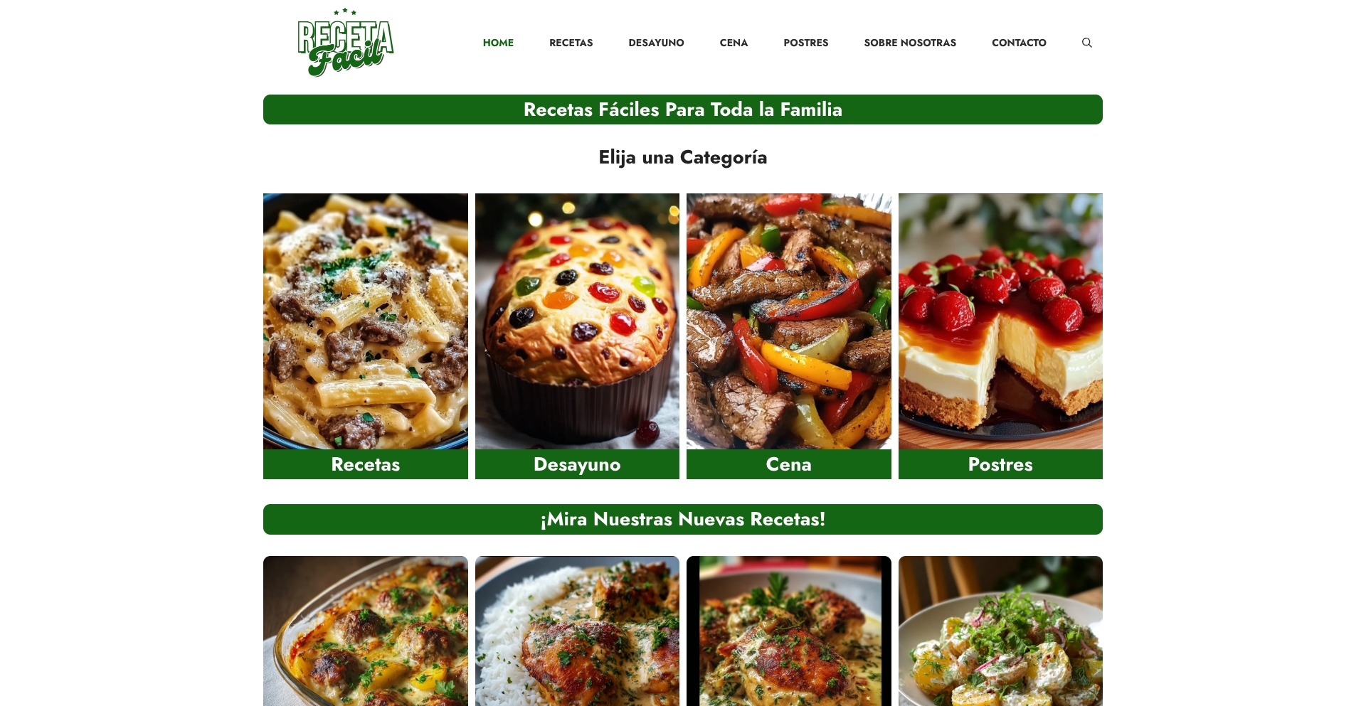 Recetafacill recipe programmatic SEO template - 0 monthly traffic