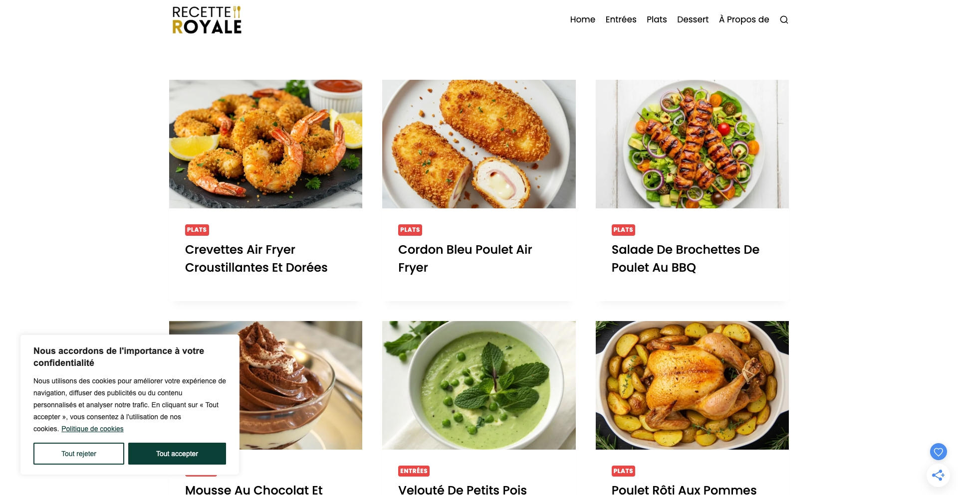 Recetteroyale recipe programmatic SEO template - 54 monthly traffic