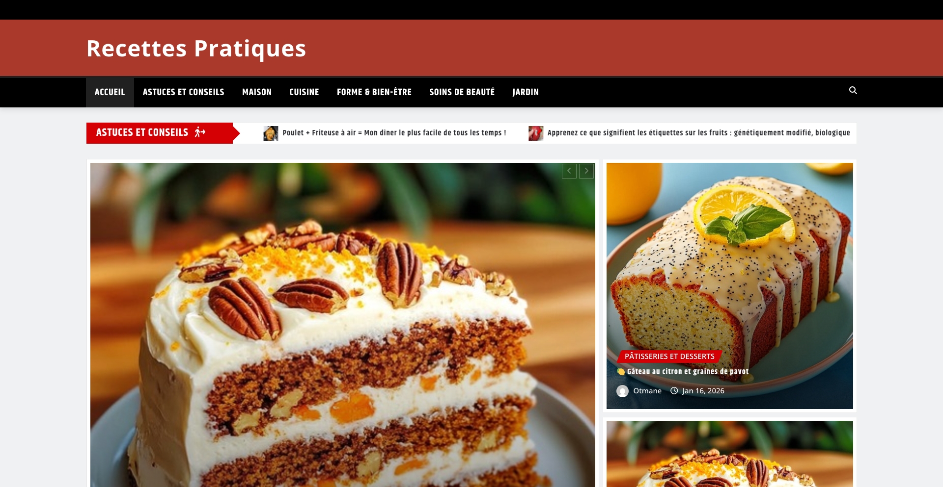 Recettes Pratiques recipe programmatic SEO template - 2 monthly traffic