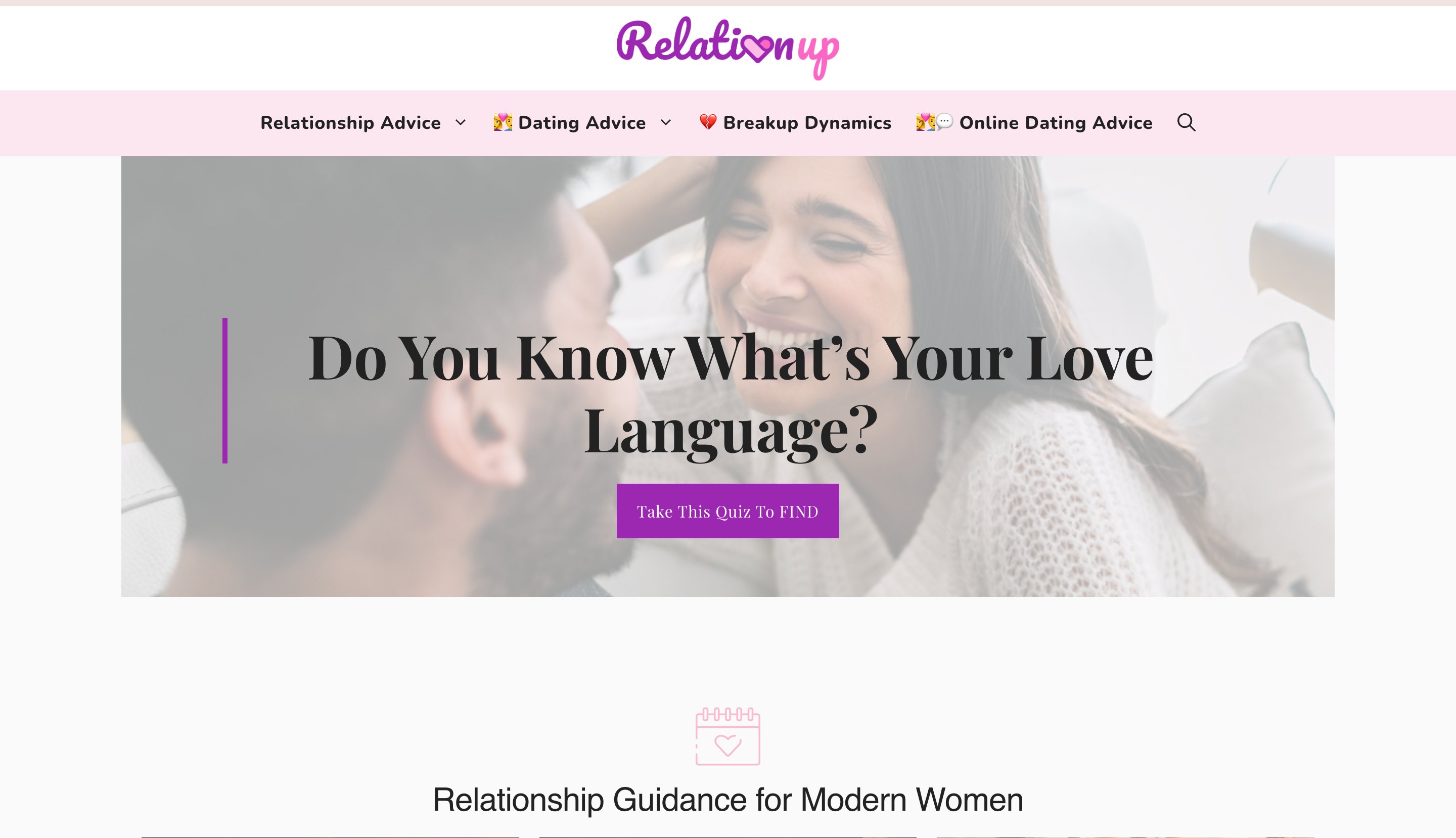 RelationUp relationship-quiz programmatic SEO template - 361 monthly traffic
