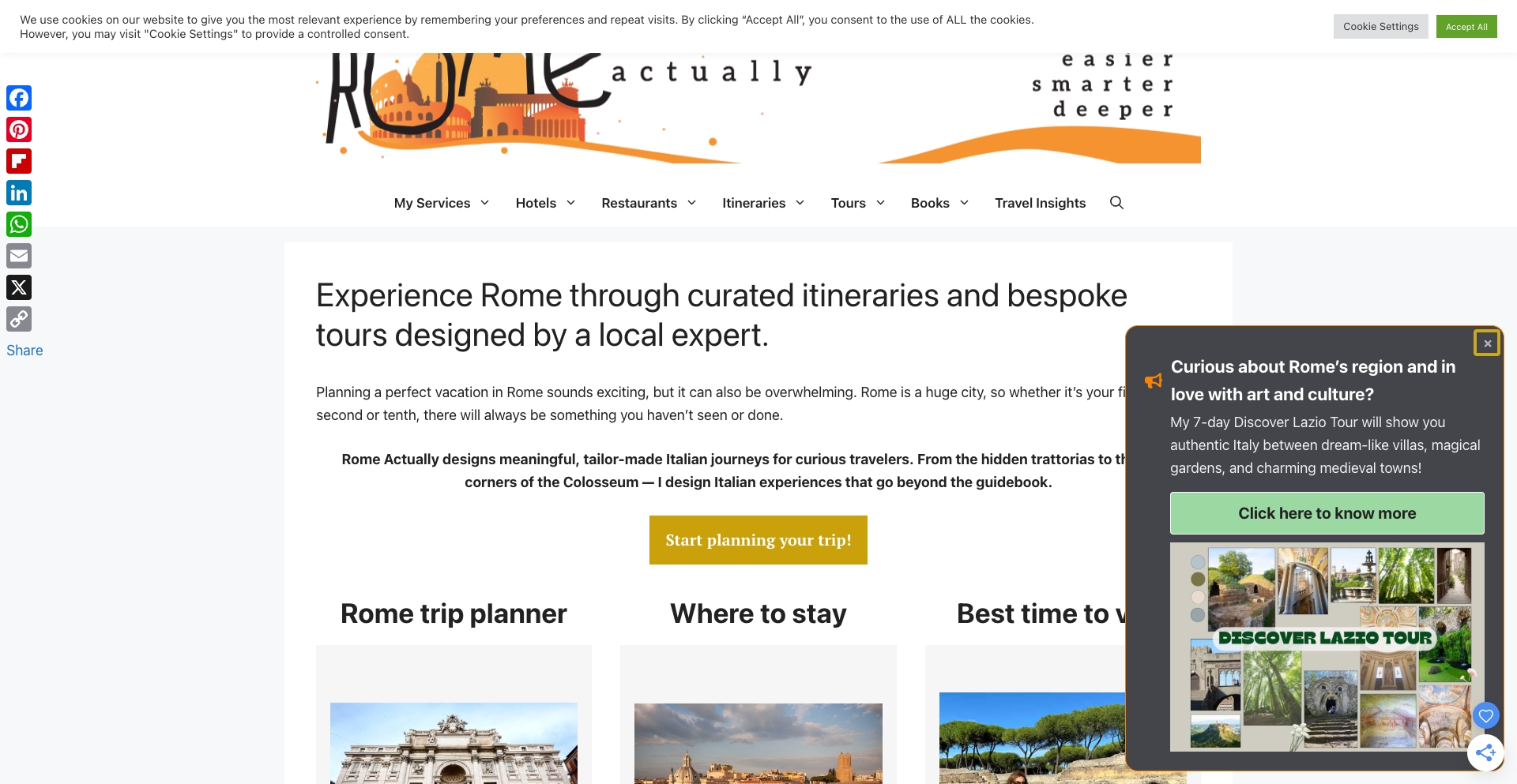 Rome Actually location-template programmatic SEO template - 2.7K monthly traffic