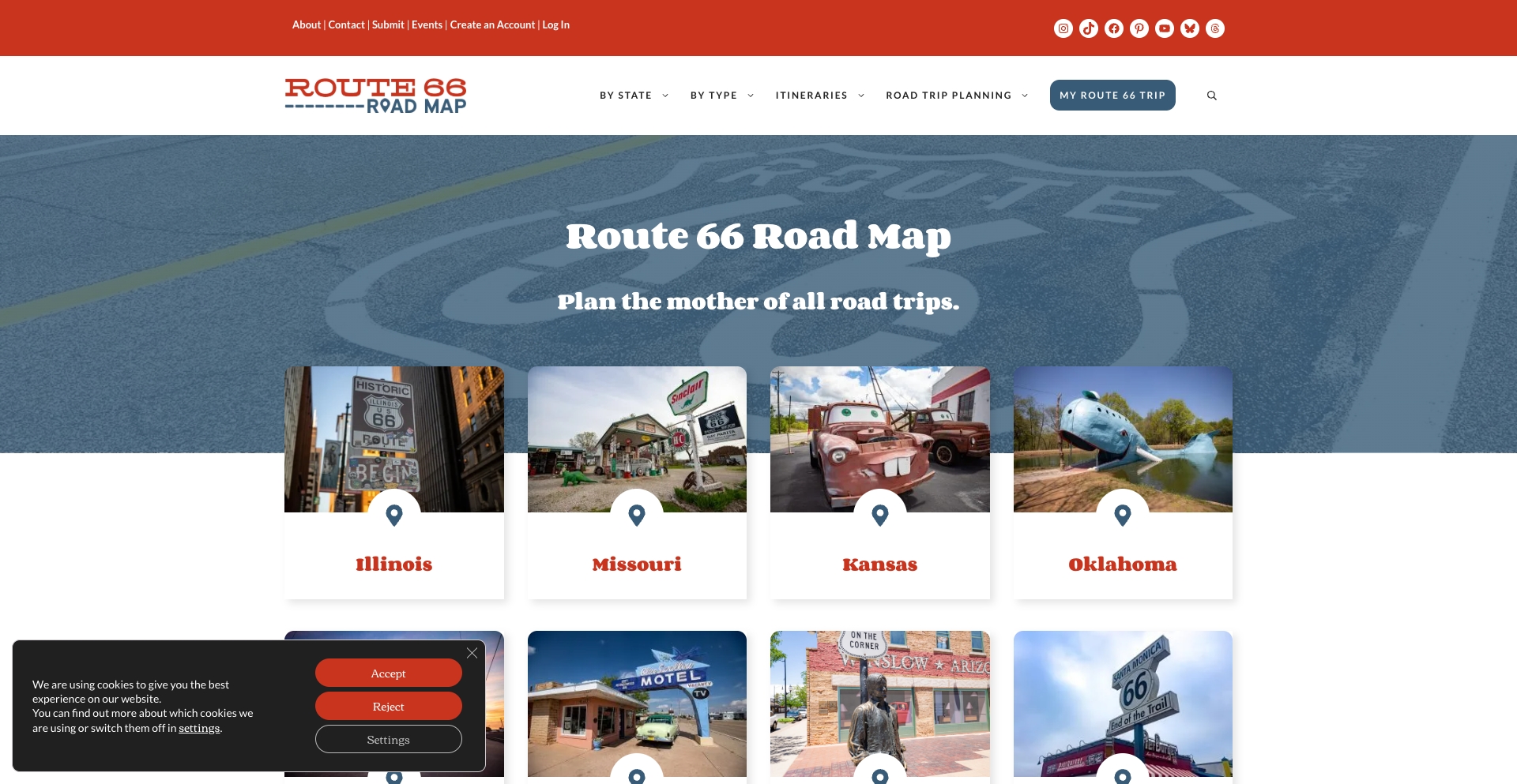 Route66Roadmap location programmatic SEO template - 1276 monthly traffic