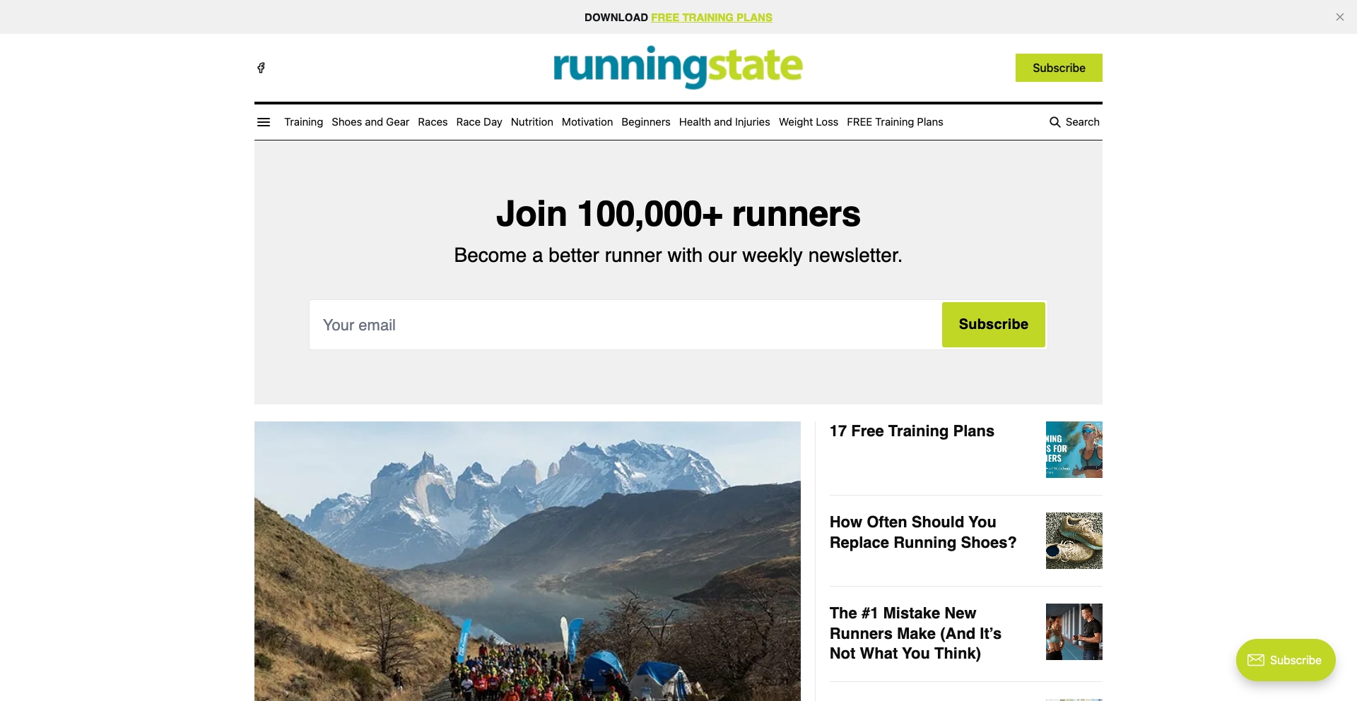 runningstate.com location-data programmatic SEO template - 10K+ monthly traffic