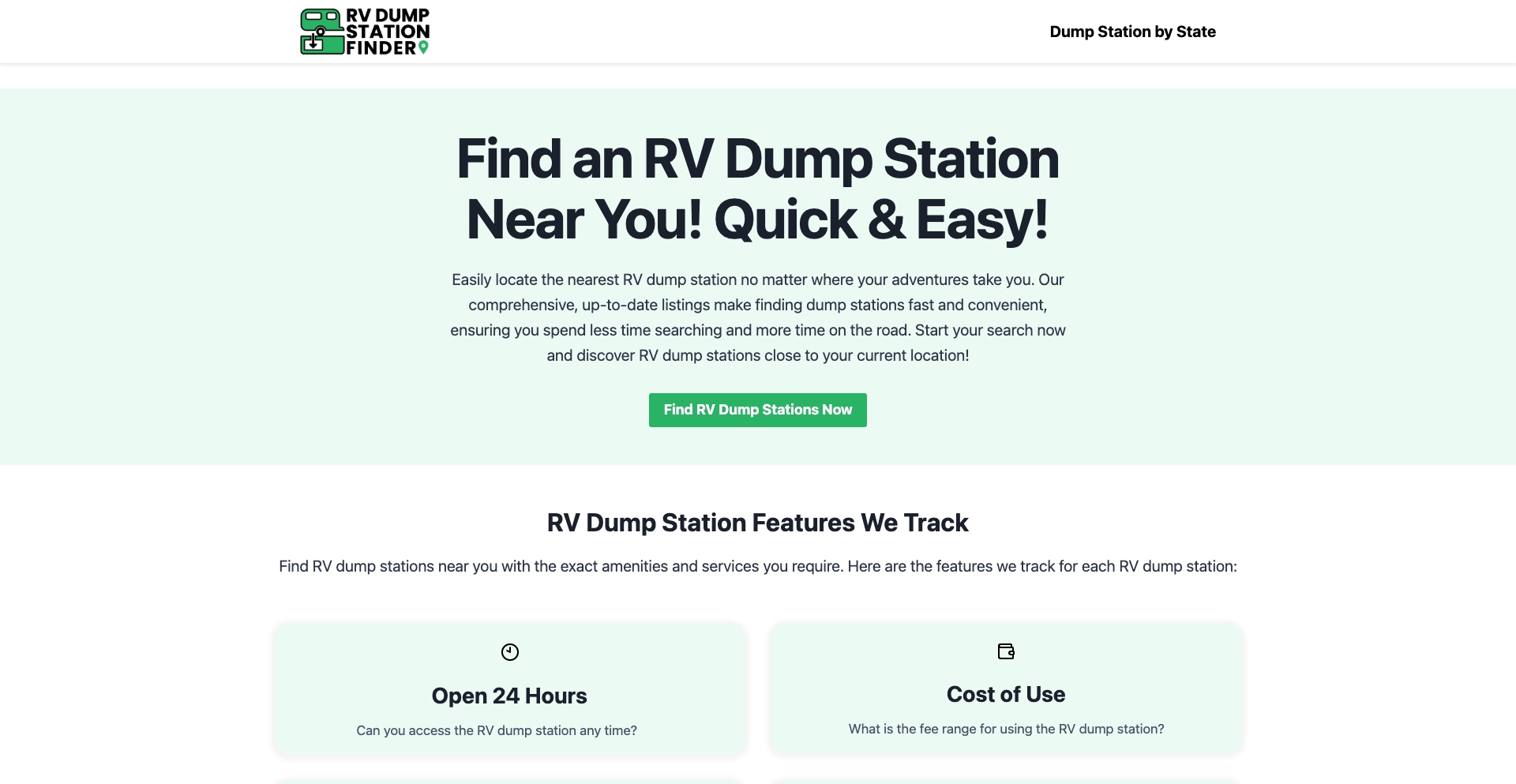Rvdumpstationfinder location programmatic SEO template - 13 monthly traffic