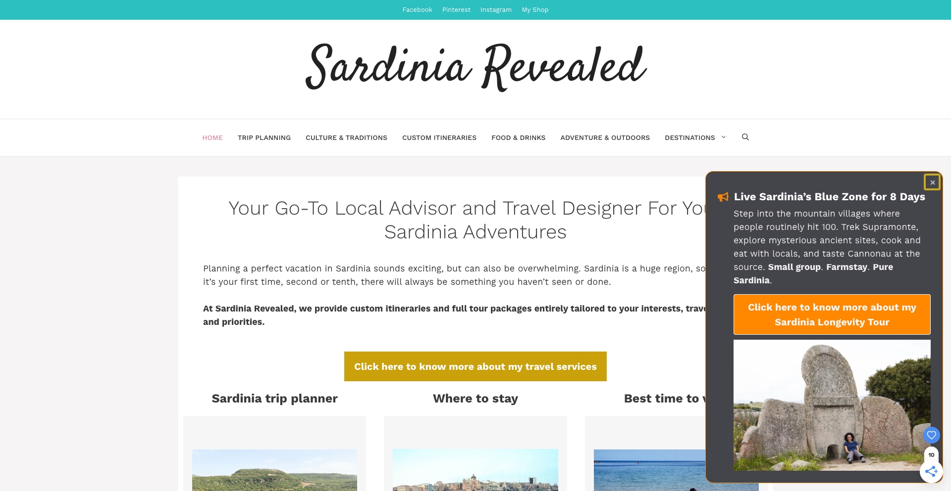 Sardinia Revealed regional-template programmatic SEO template - 4.4K monthly traffic