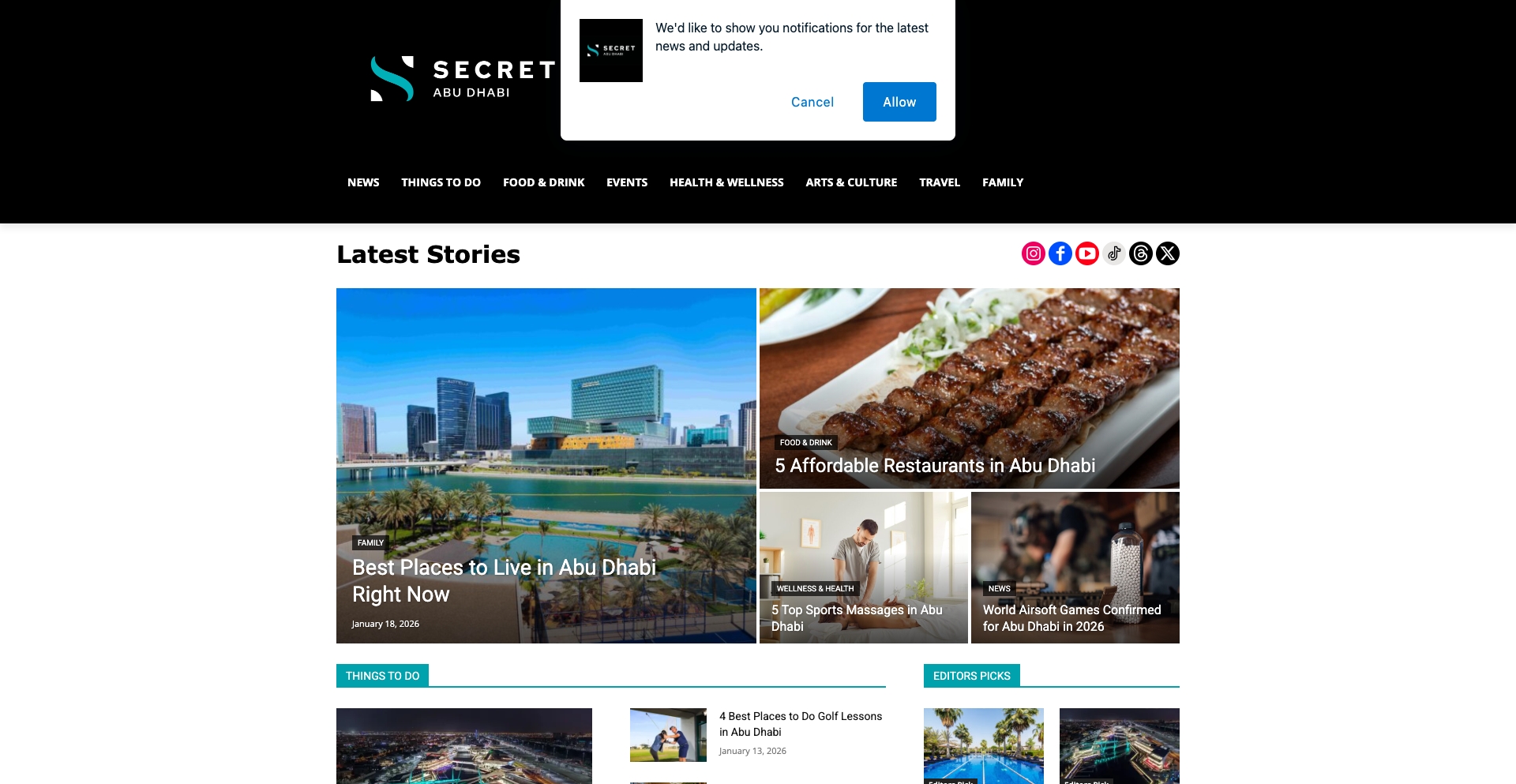 Secret Abu Dhabi | News, Events, Guides & What’s On In The City template programmatic SEO template - 218 monthly traffic