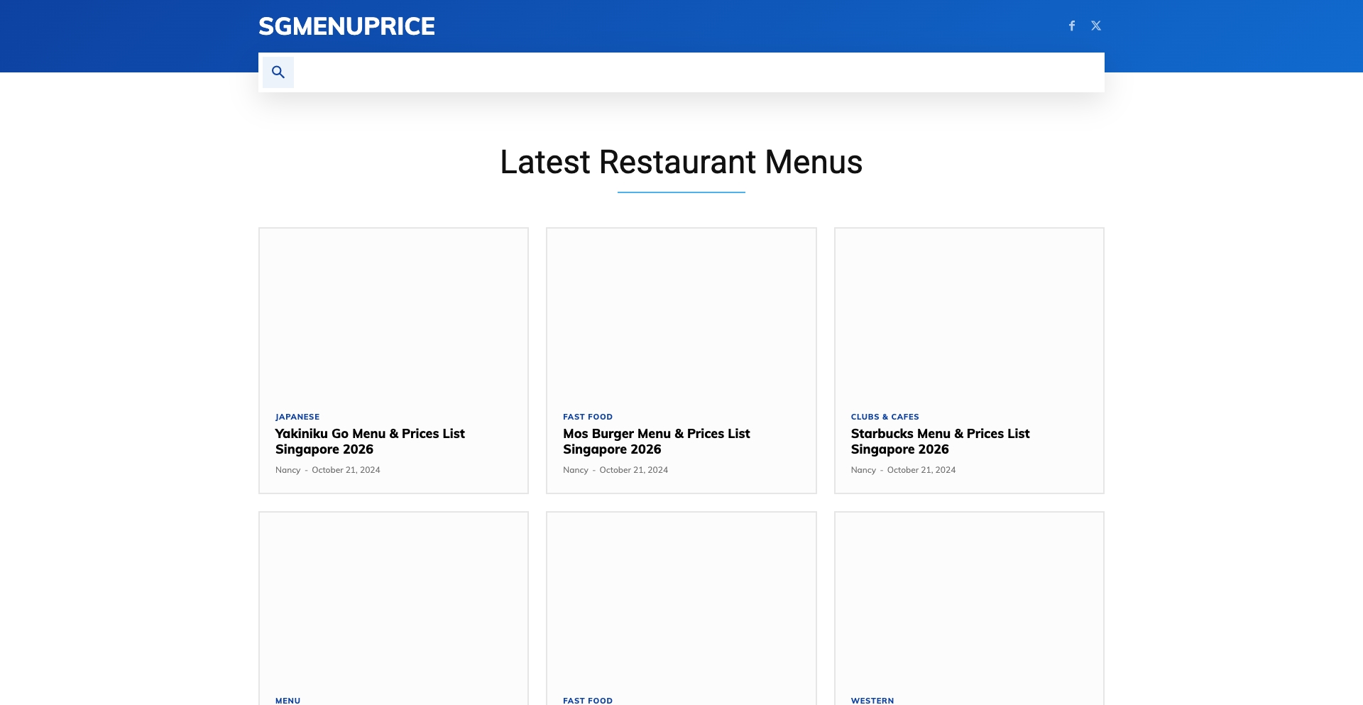 Latest Singapore Restaurant Menus & Prices entity-database programmatic SEO template - 0 monthly traffic