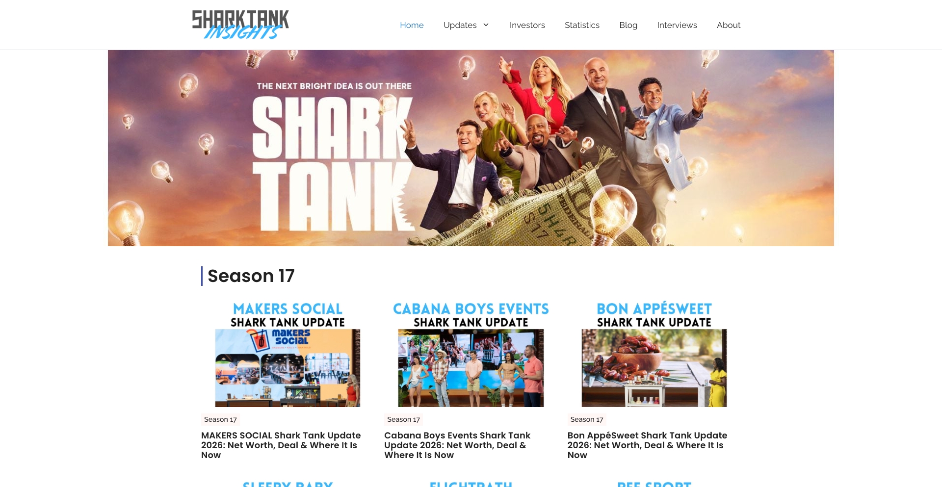 Sharktankinsights content programmatic SEO template - 37K monthly traffic
