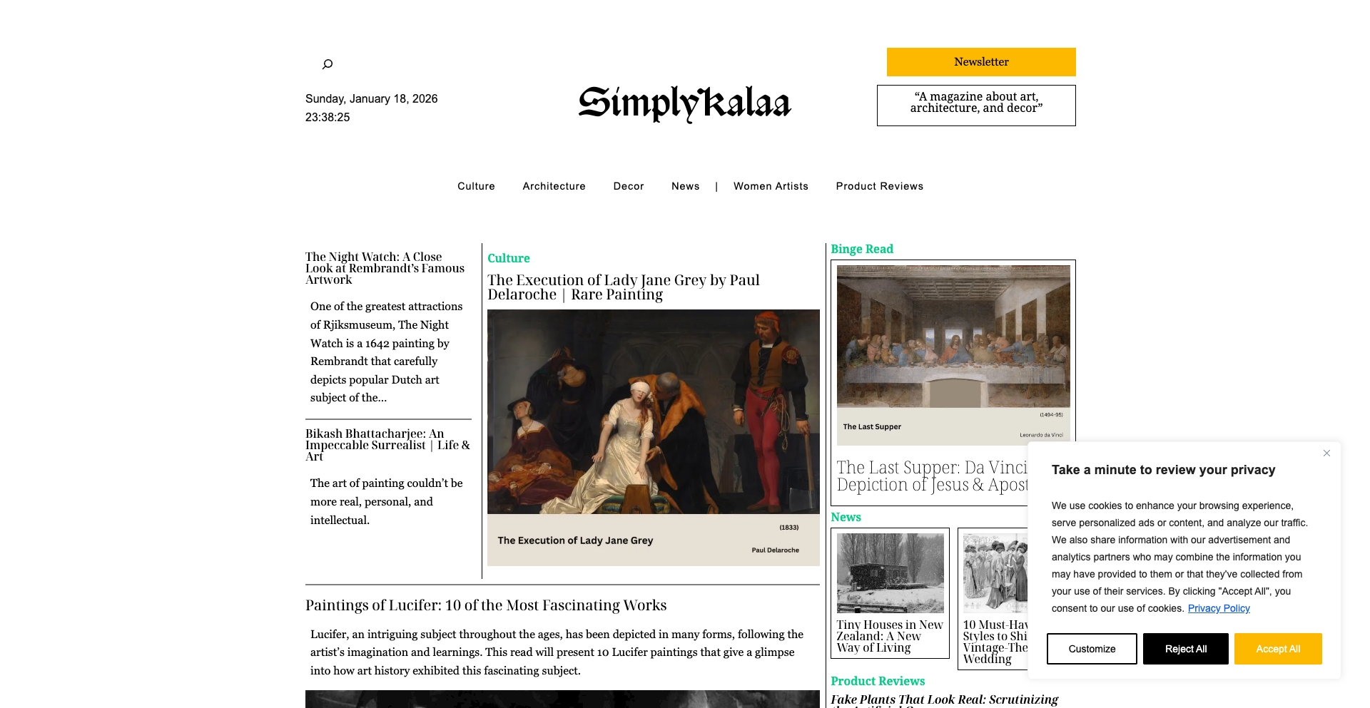 SimplyKalaa: Art History, Stories, Architecture, & Decor entity-database programmatic SEO template - 21351 monthly traffic