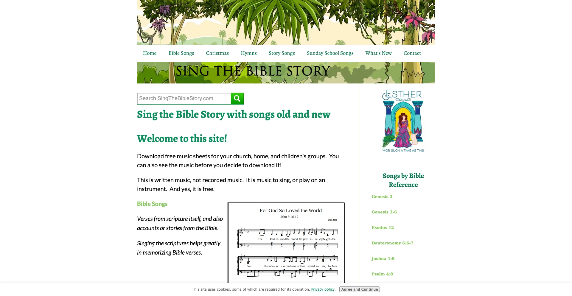Sing the Bible Story entity-database programmatic SEO template - 0 monthly traffic
