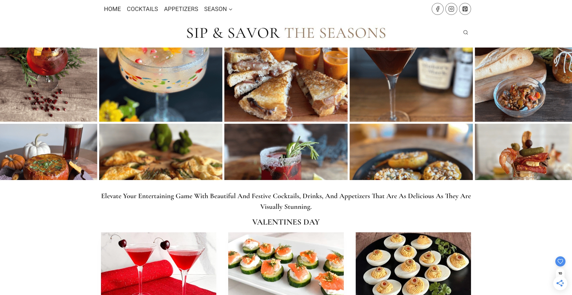 Sip and Savor the Seasons holiday-matrix programmatic SEO template - 184 monthly traffic
