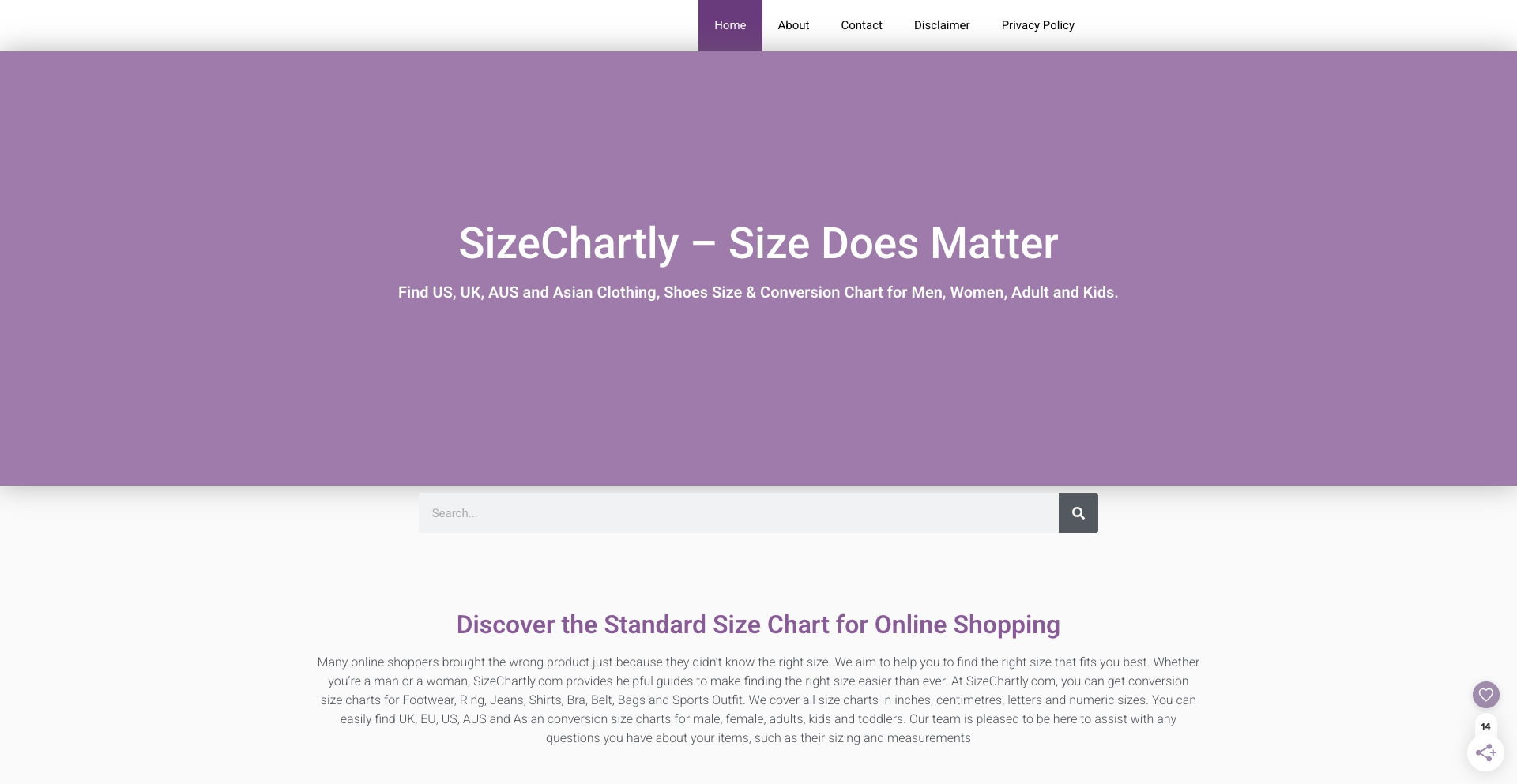 SizeChartly – Size & Conversion Charts Master tool programmatic SEO template - 0 monthly traffic