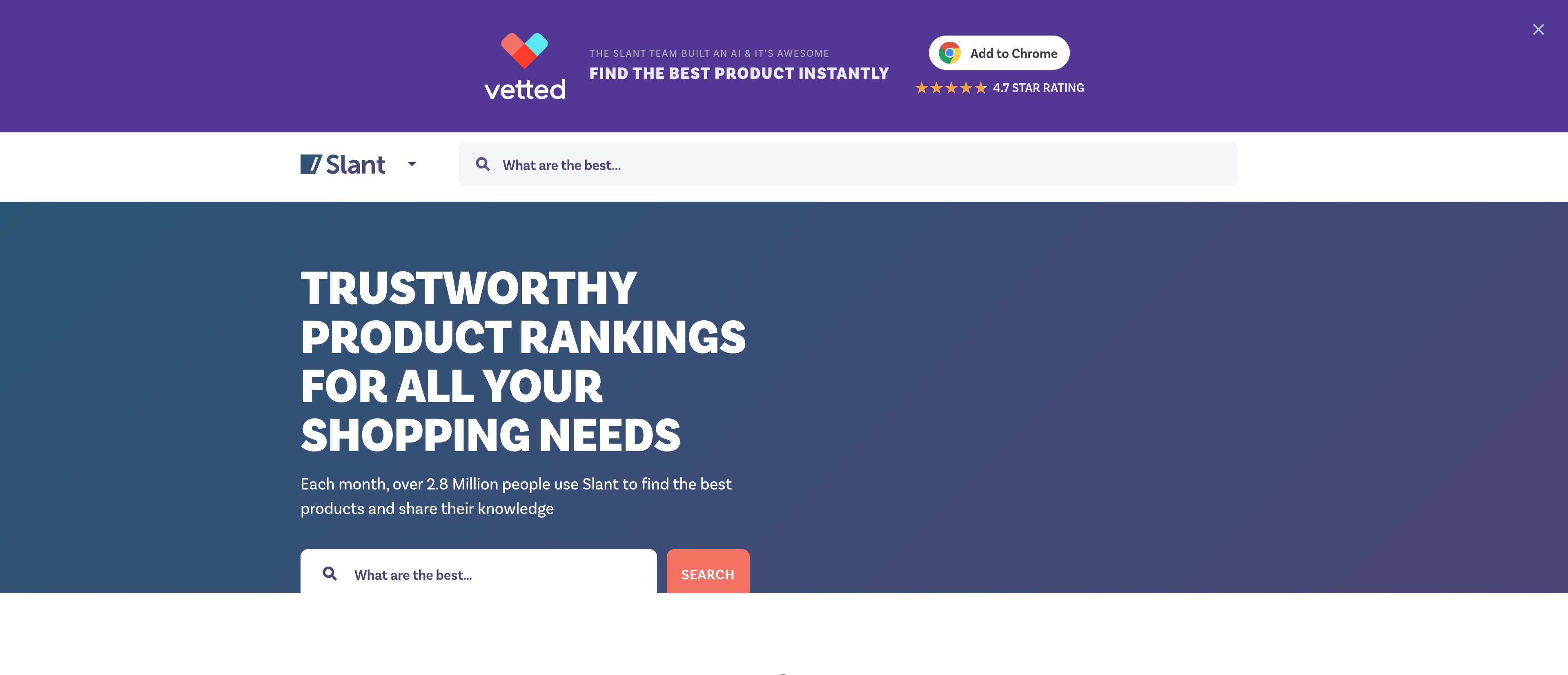 Slant product-comparison programmatic SEO template - 2M+ monthly traffic