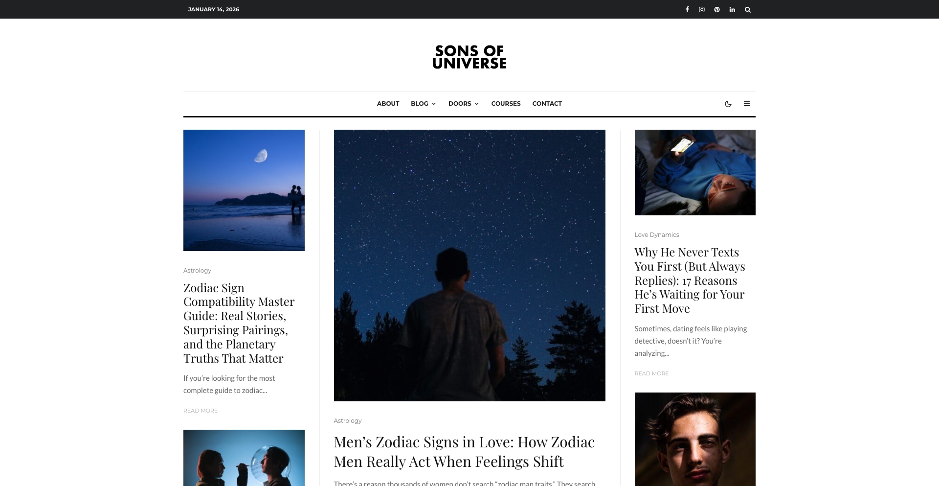 Sons of Universe zodiac-matrix programmatic SEO template - 854 monthly traffic