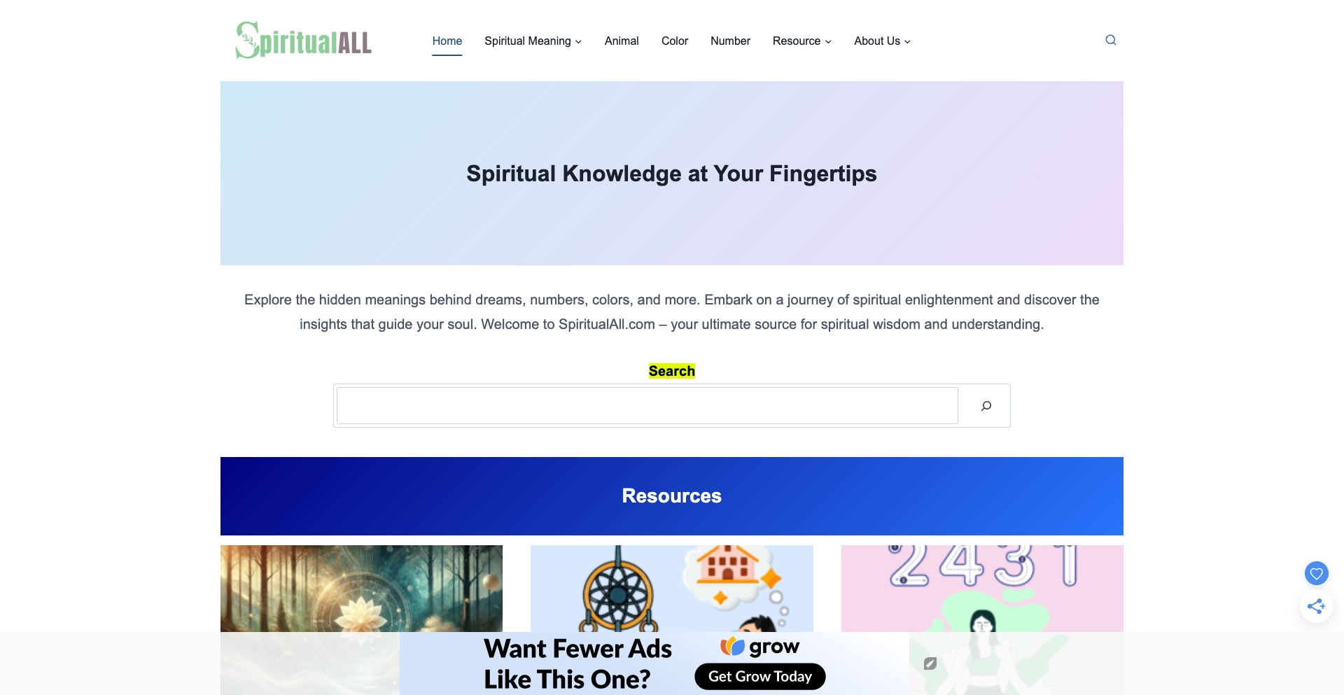 Explore Spiritual Meanings & Insights | SpiritualAll 2026 template programmatic SEO template - 350 monthly traffic