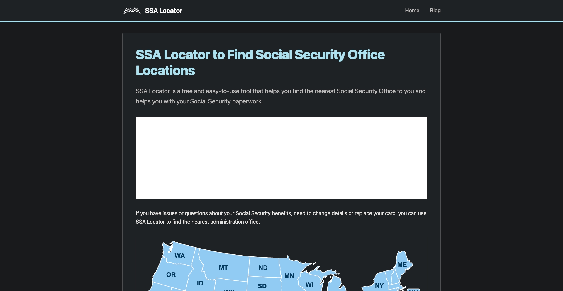 SSA Locator location-data programmatic SEO template - 45 monthly traffic