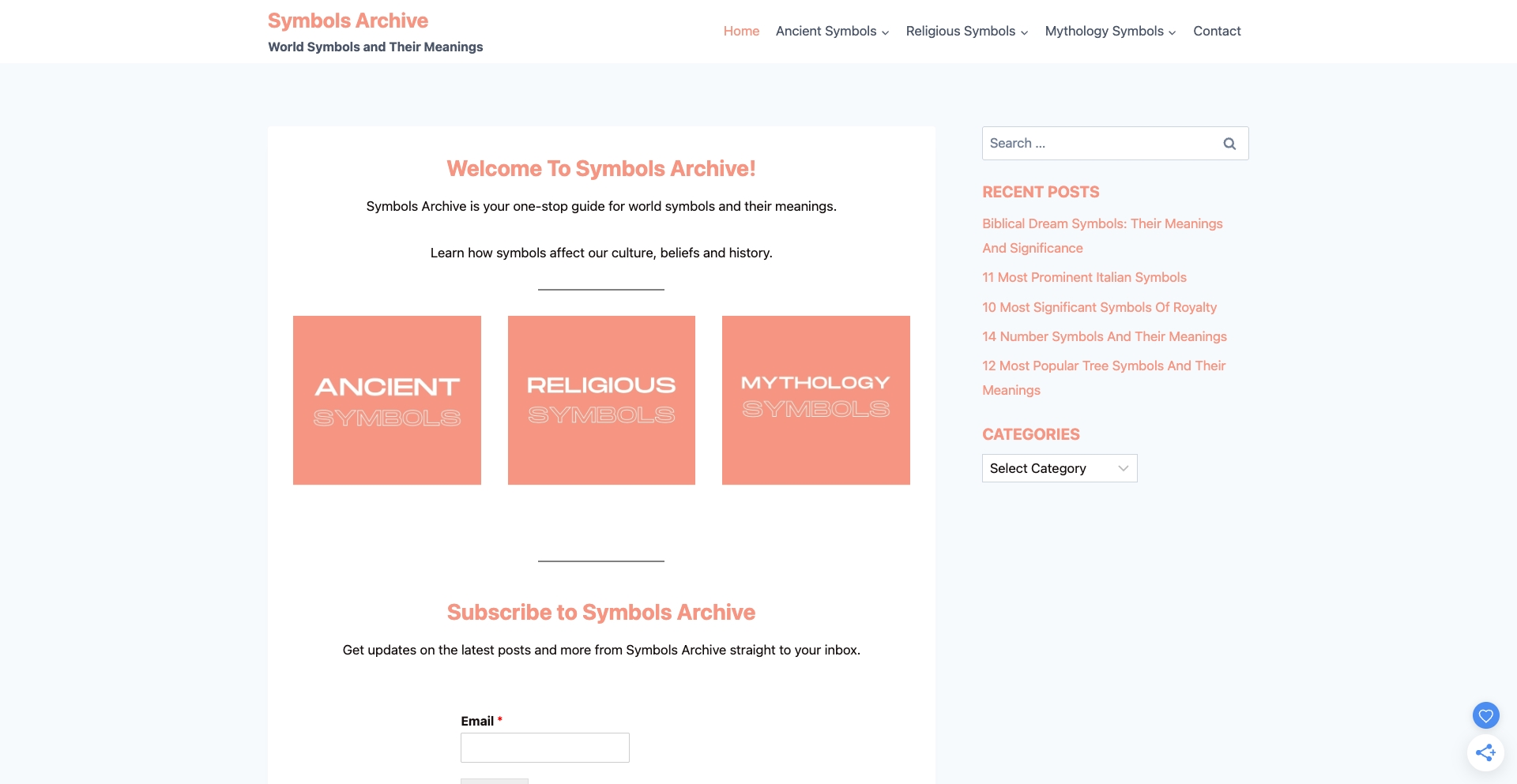 Symbols Archive category-taxonomy programmatic SEO template - 2.4K monthly traffic