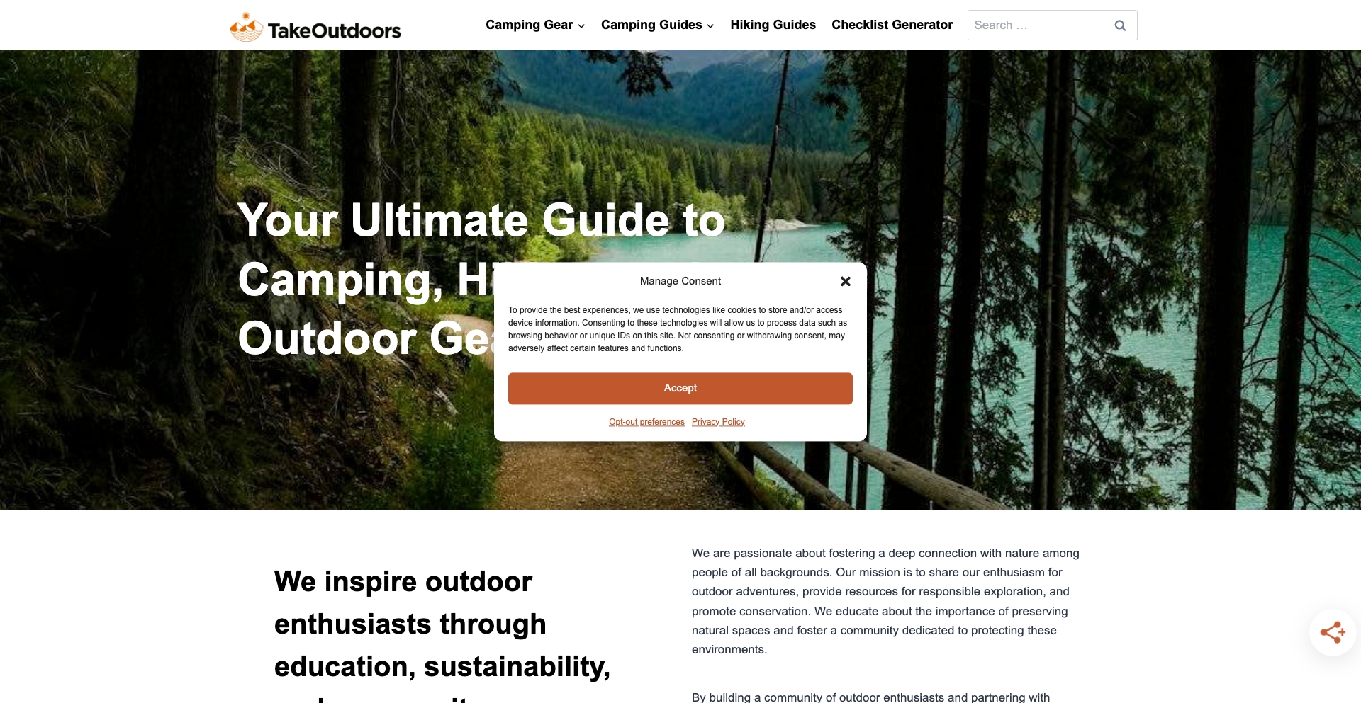 takeoutdoors.com location-data programmatic SEO template - 10K+ monthly traffic