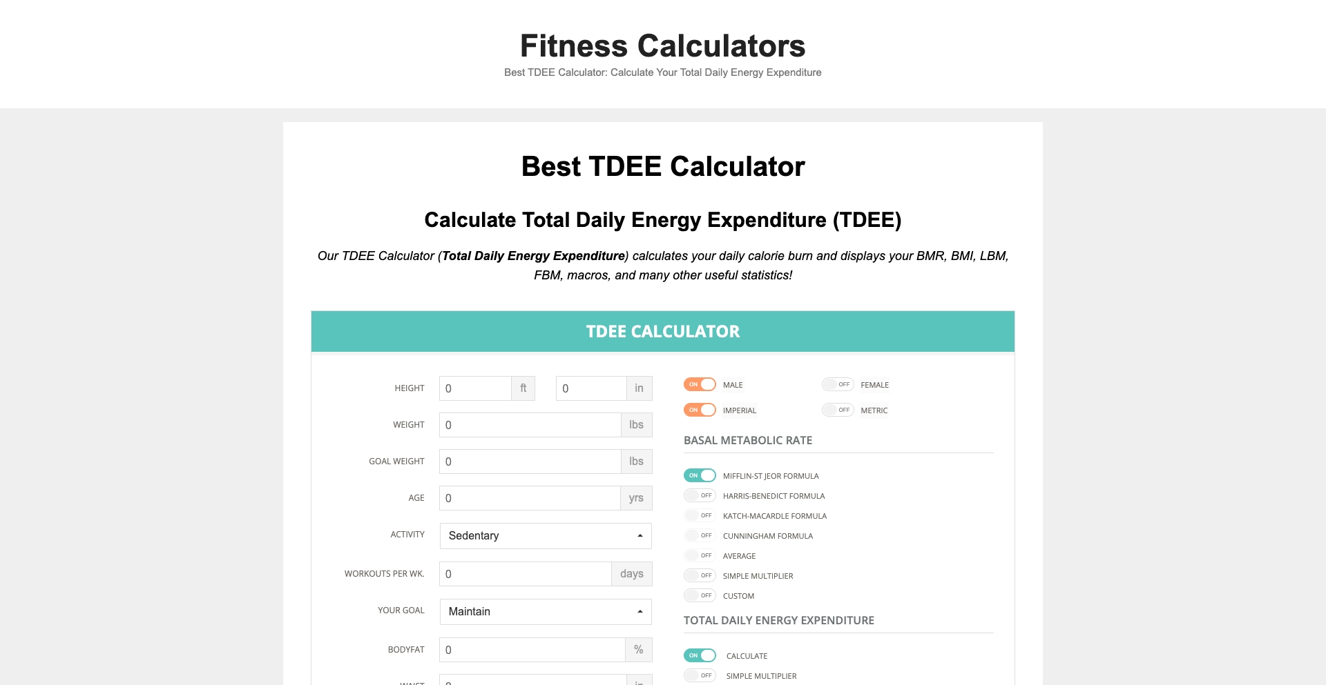 Best TDEE Calculator: Calculate Total Daily Energy Expenditure tool programmatic SEO template - 392 monthly traffic