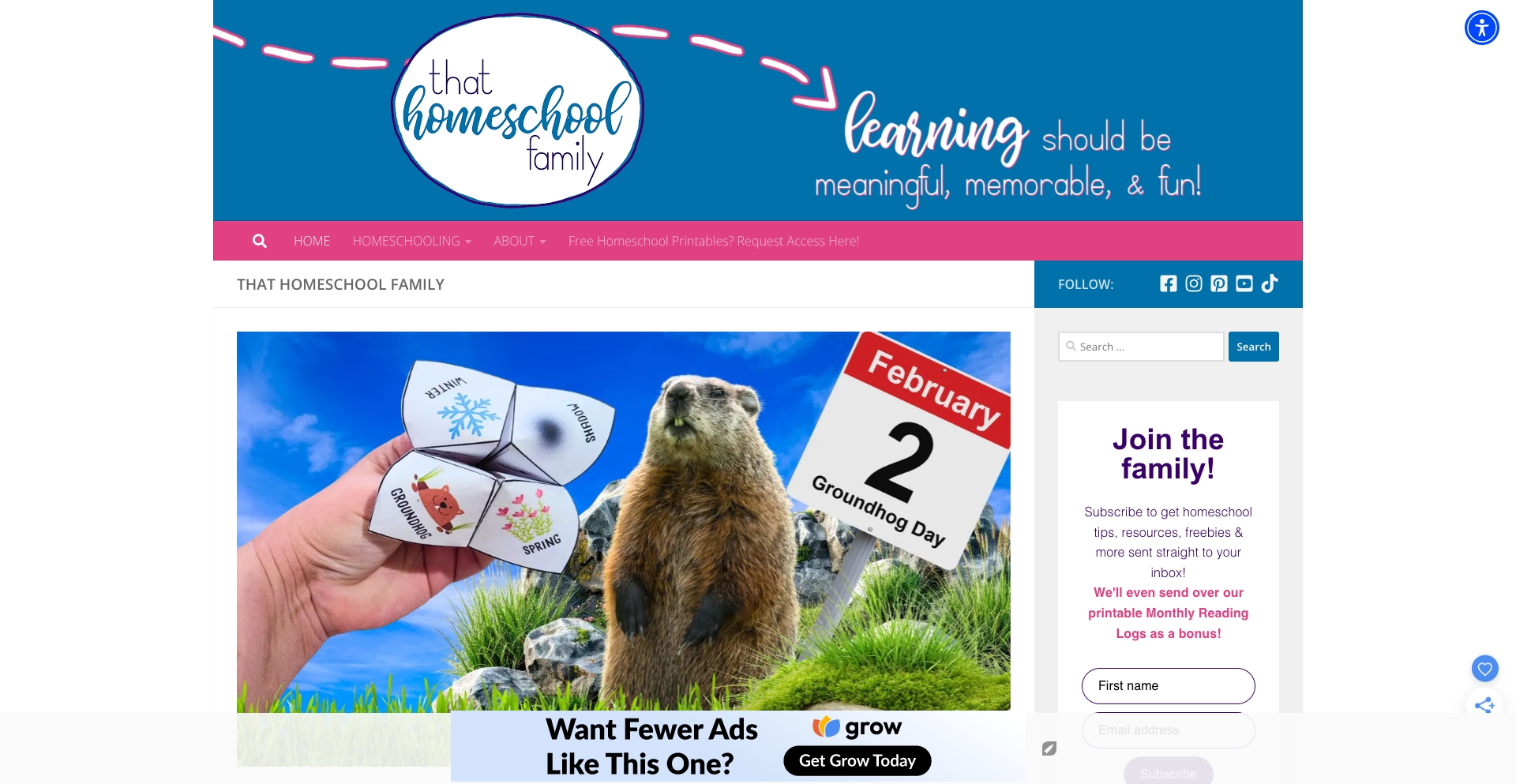 Thathomeschoolfamily content programmatic SEO template - 2K monthly traffic