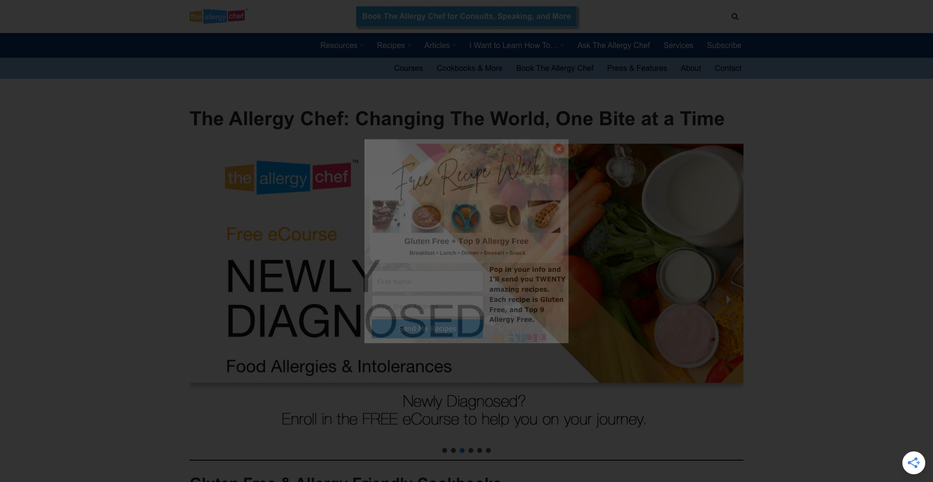 The Allergy Chef: Changing The World, One Bite at a Time | The Allergy Chef™ recipe programmatic SEO template - 10744 monthly traffic