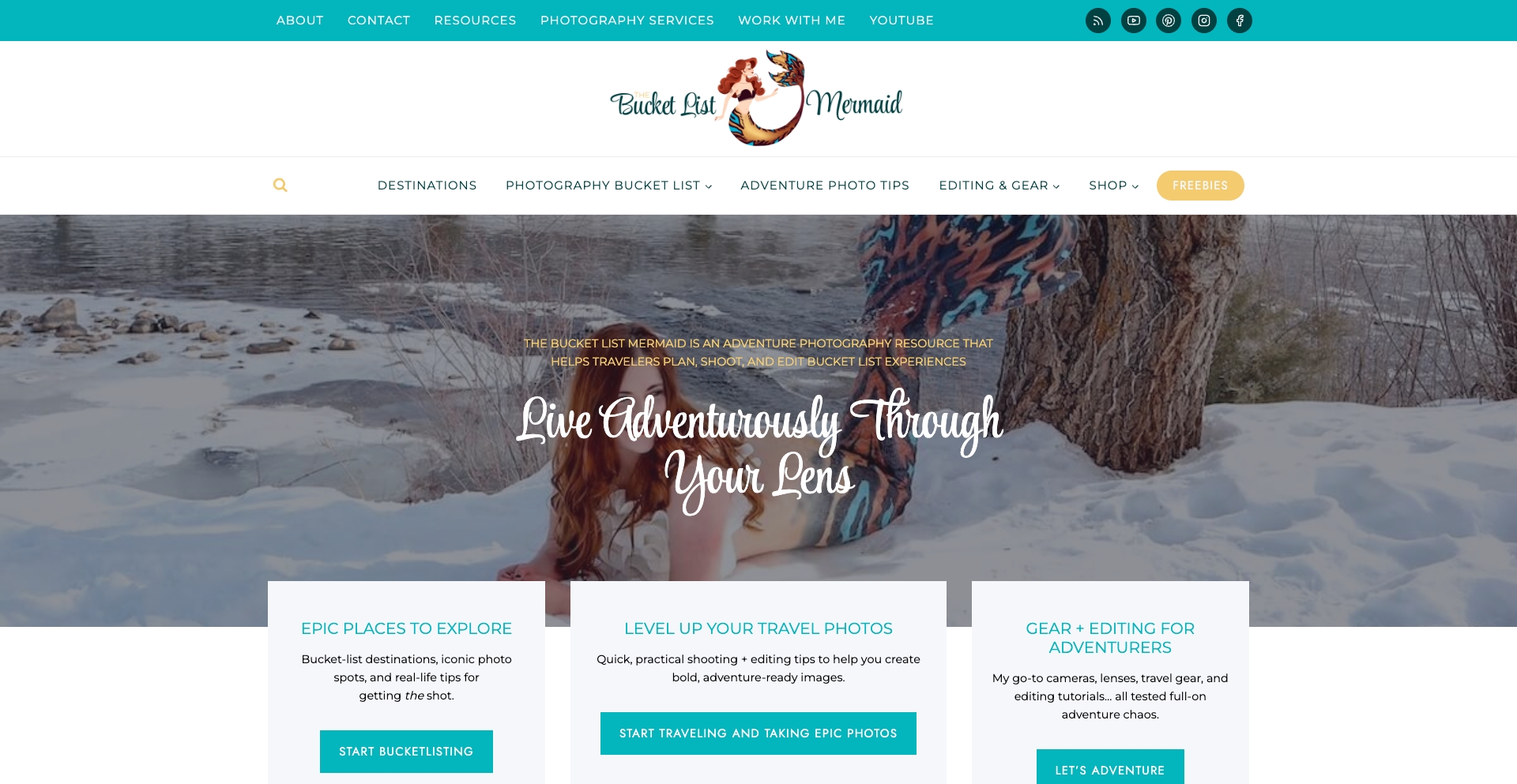 The Bucket List Mermaid | Adventure Travel & Photography Blog location-template programmatic SEO template - 2529 monthly traffic