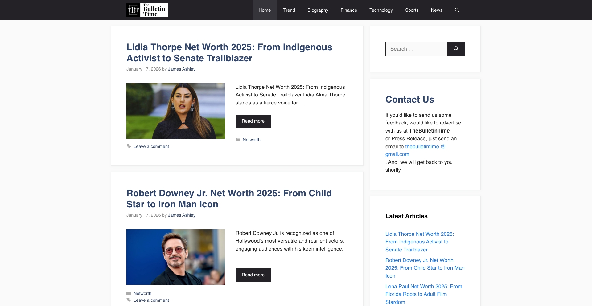 The Bulletin Time entity-database programmatic SEO template - 9772 monthly traffic