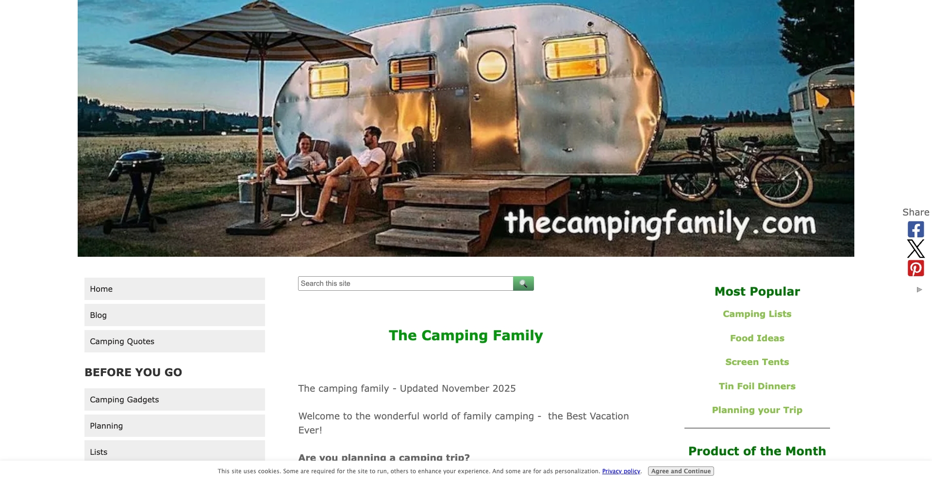 The Camping Family location-destination programmatic SEO template - 406 monthly traffic