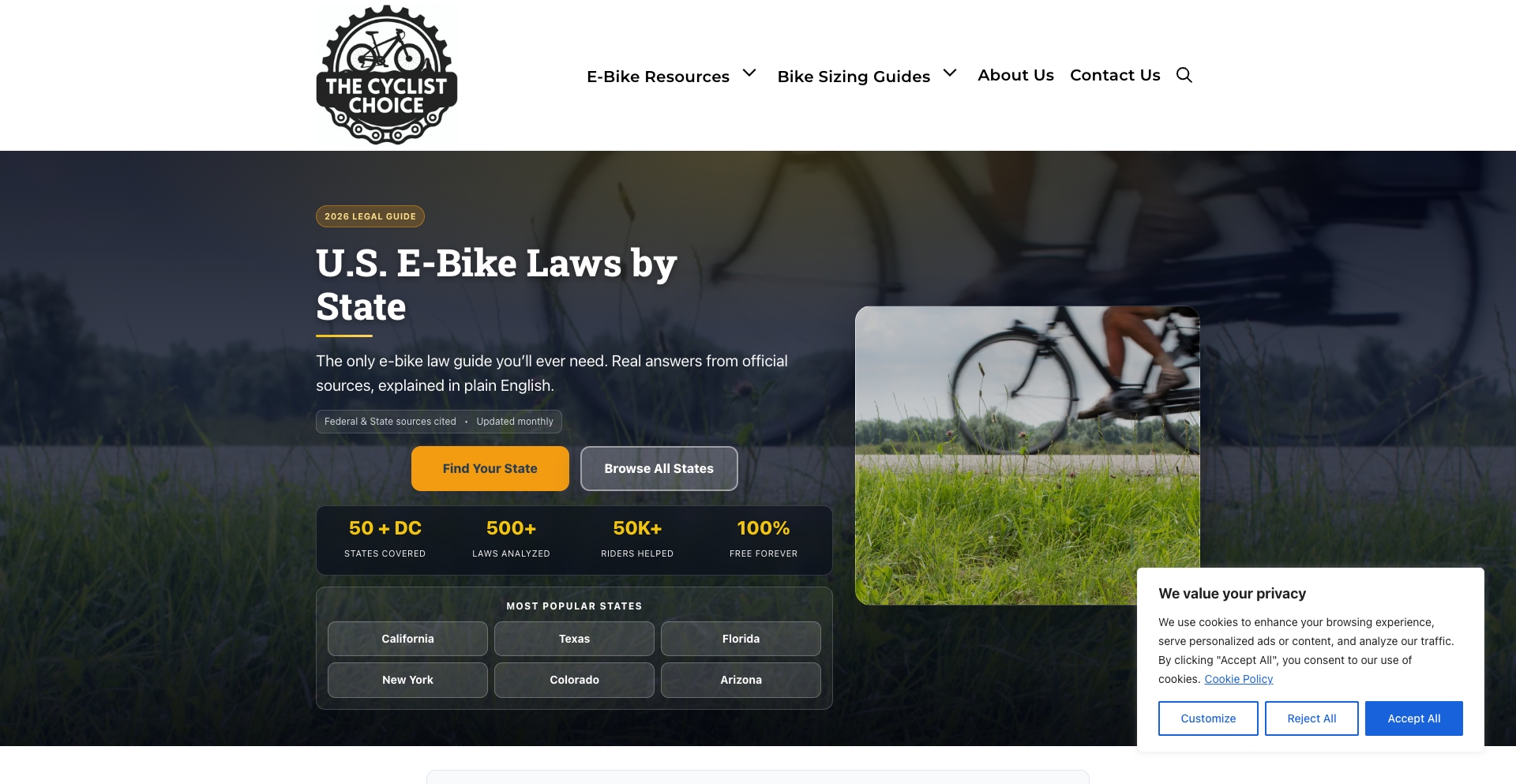 The Cyclist Choice state-template programmatic SEO template - 0 monthly traffic