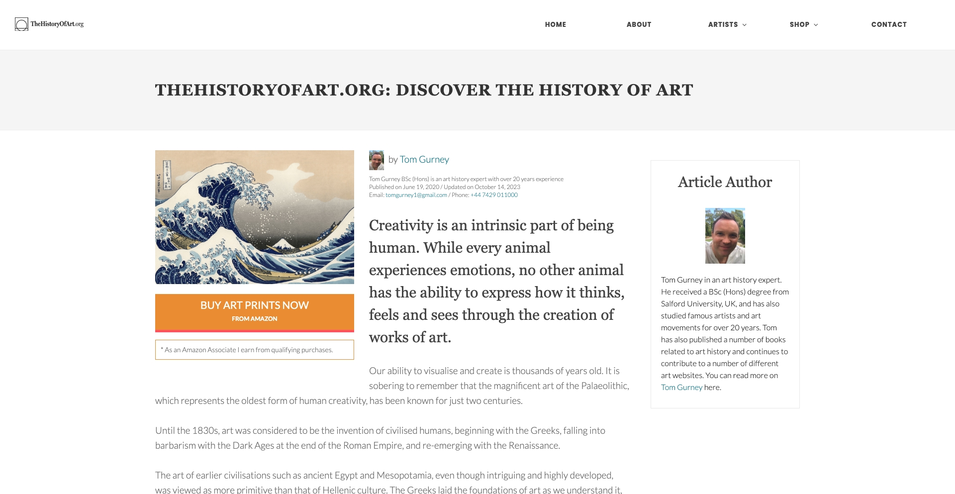 Thehistoryofart content programmatic SEO template - 0 monthly traffic