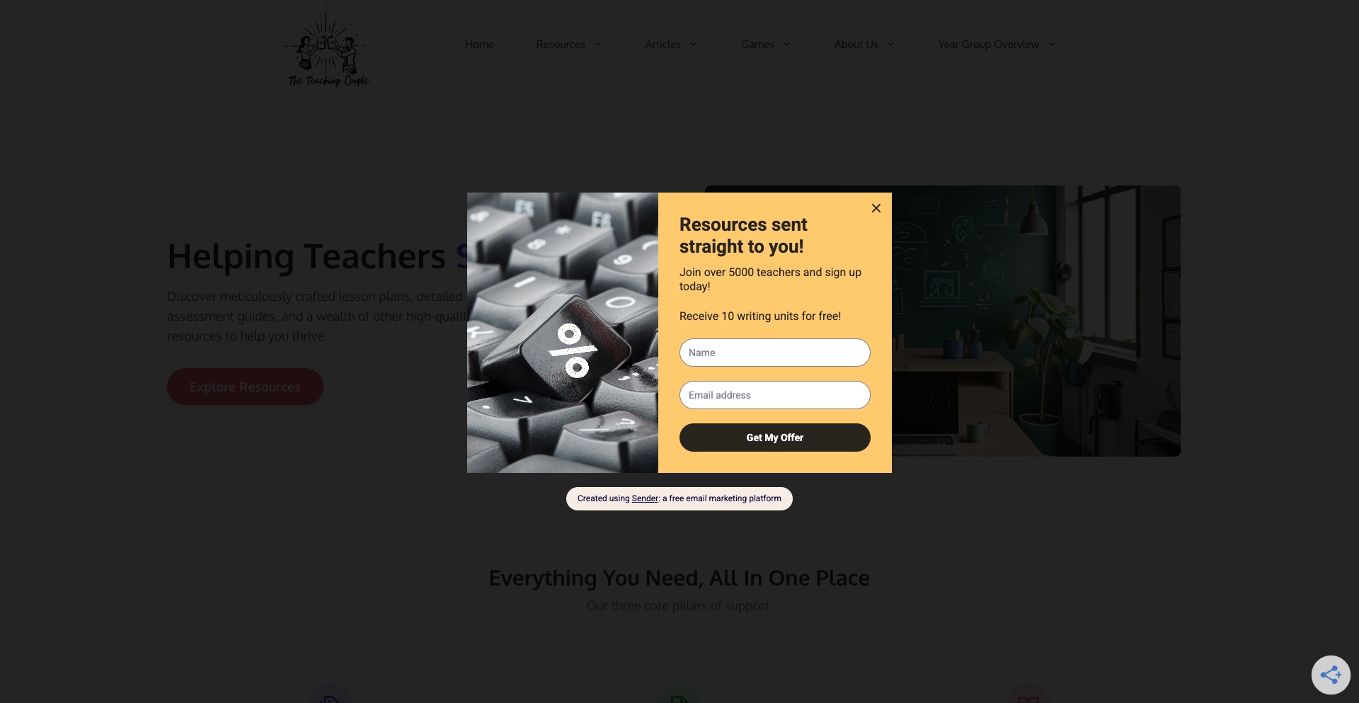 Theteachingcouple content programmatic SEO template - 178 monthly traffic
