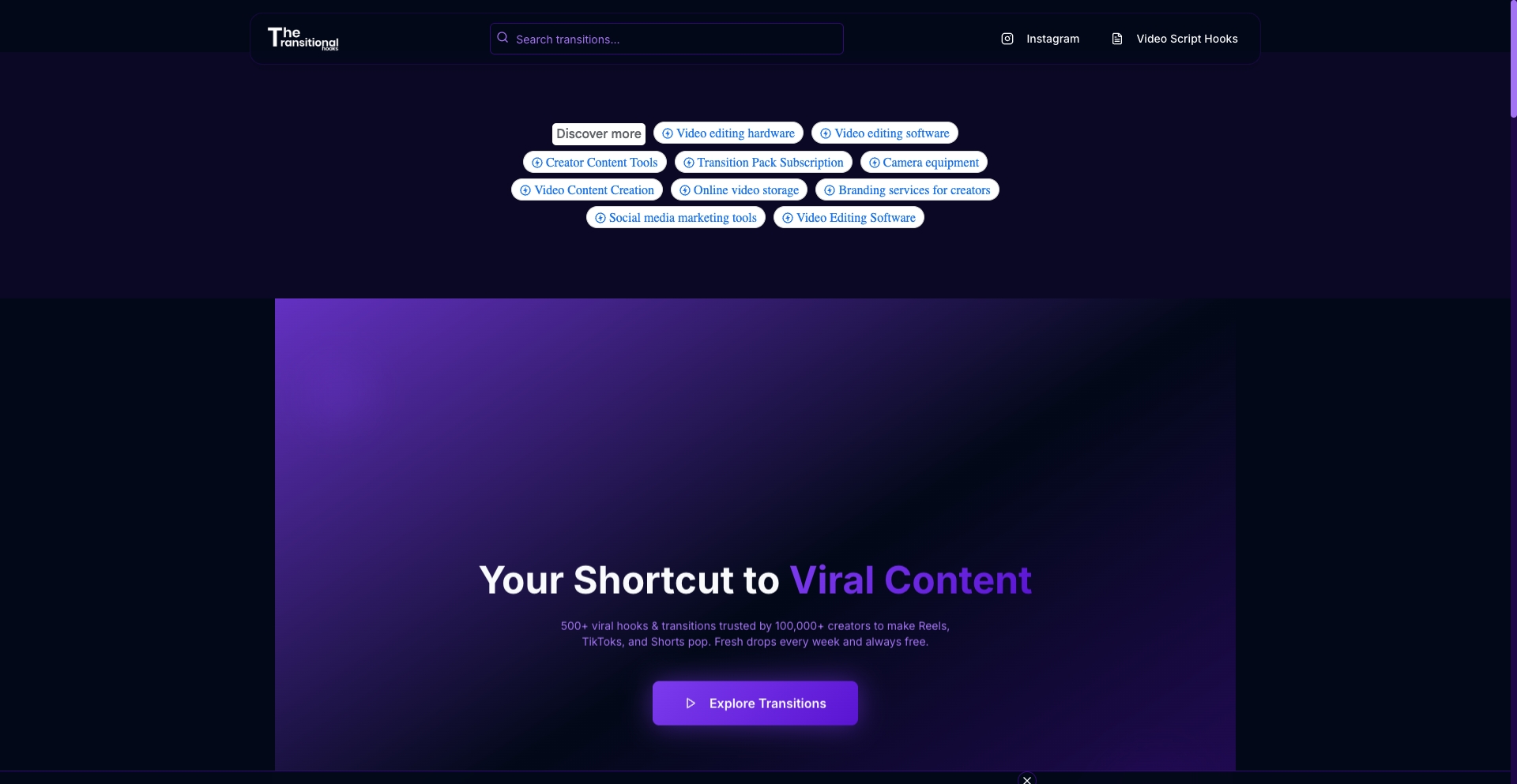 The Transitional Hooks entity-database programmatic SEO template - 0 monthly traffic