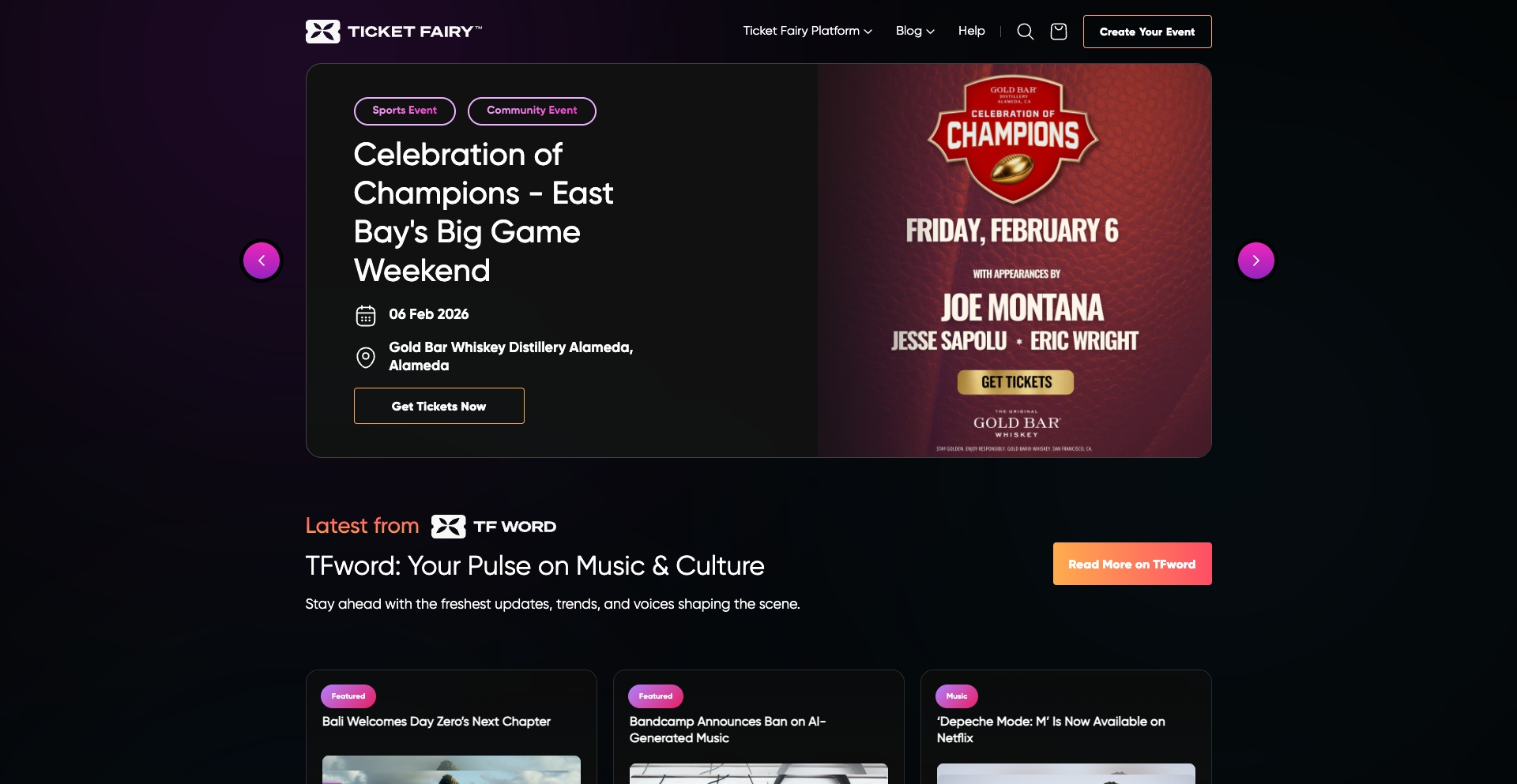 Find Events & Buy Tickets | Event Ticketing System | Ticket Fairy content programmatic SEO template - 24165 monthly traffic