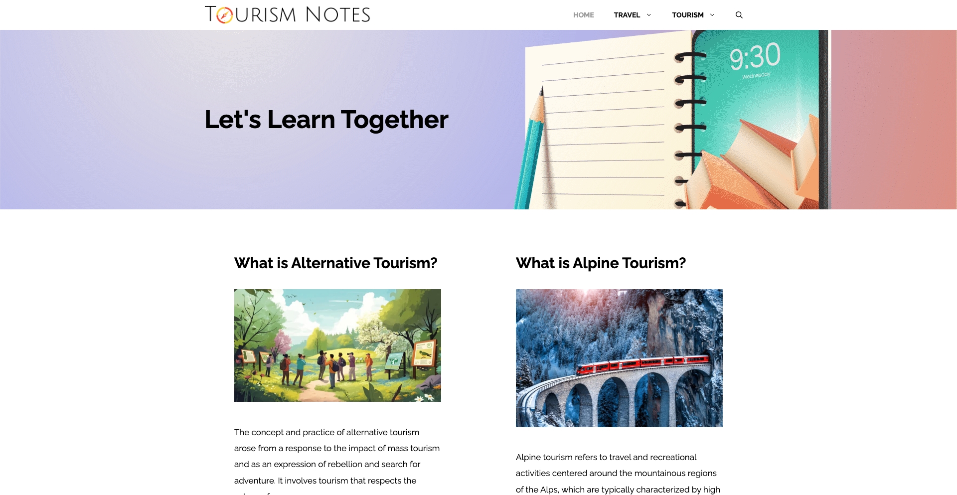 Tourism Notes definition-template programmatic SEO template - 7495 monthly traffic