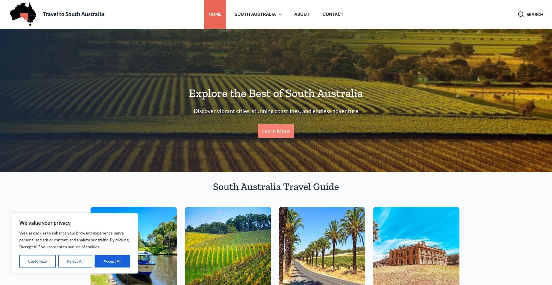 traveltosouthaustralia.com location-data programmatic SEO template - 10K+ monthly traffic