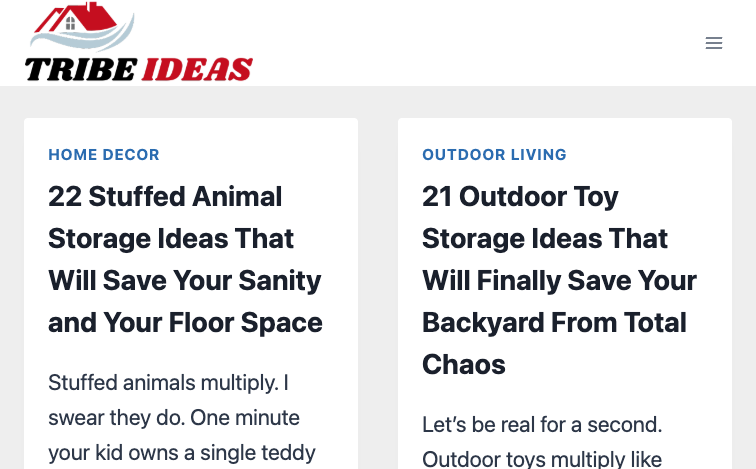 Tribeideas content programmatic SEO template - 0 monthly traffic