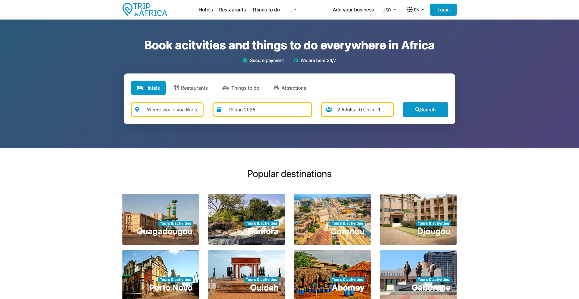 Tripinafrica content programmatic SEO template - 10K monthly traffic