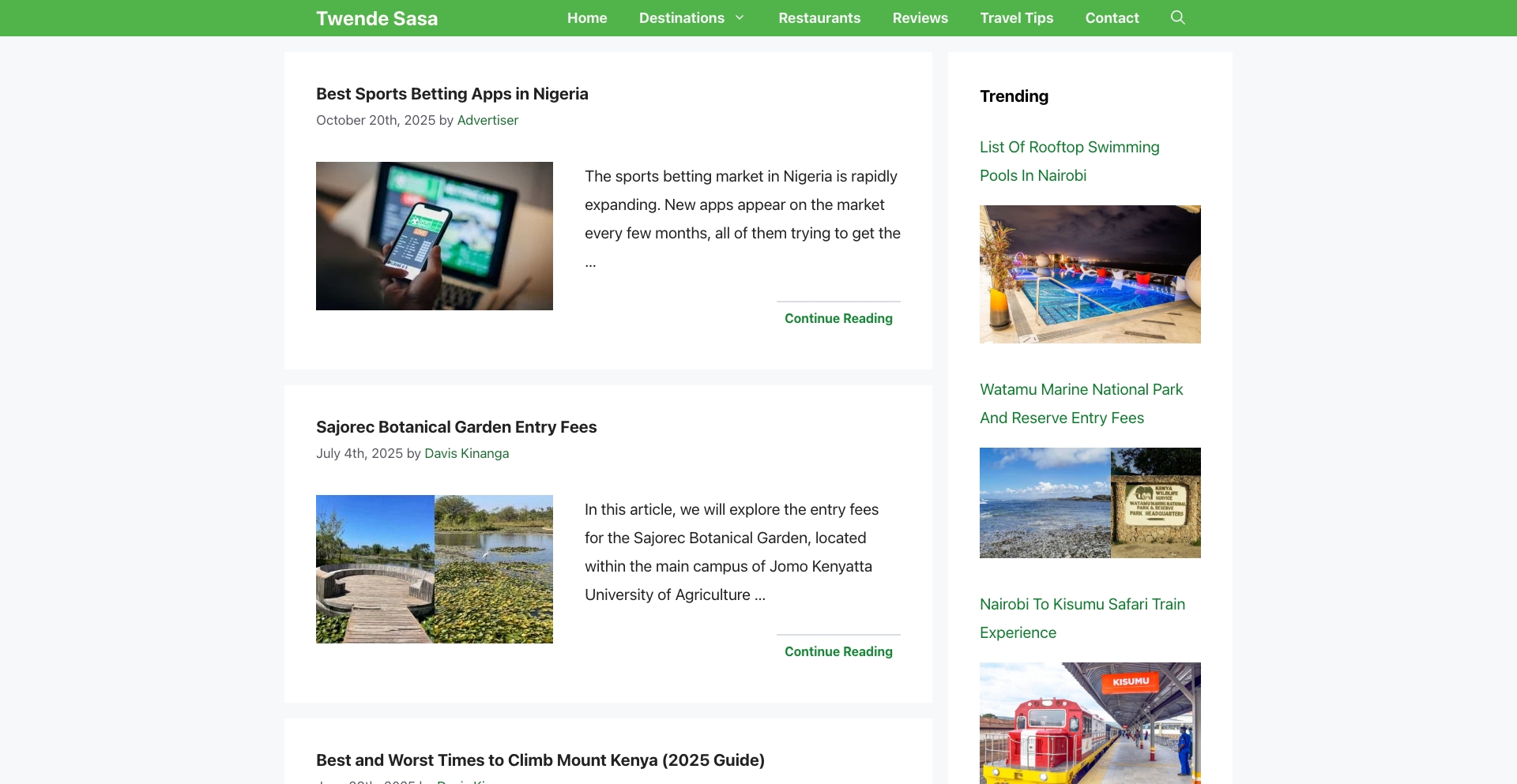 Twende Sasa location-template programmatic SEO template - 3.9K monthly traffic