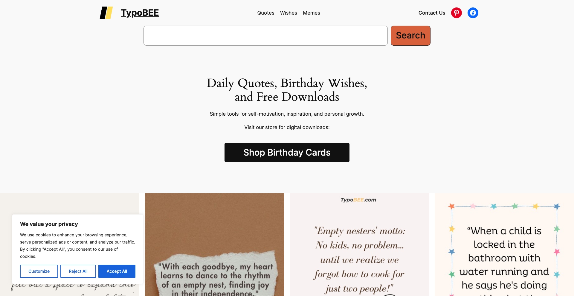 Typobee quote-question programmatic SEO template - 185 monthly traffic