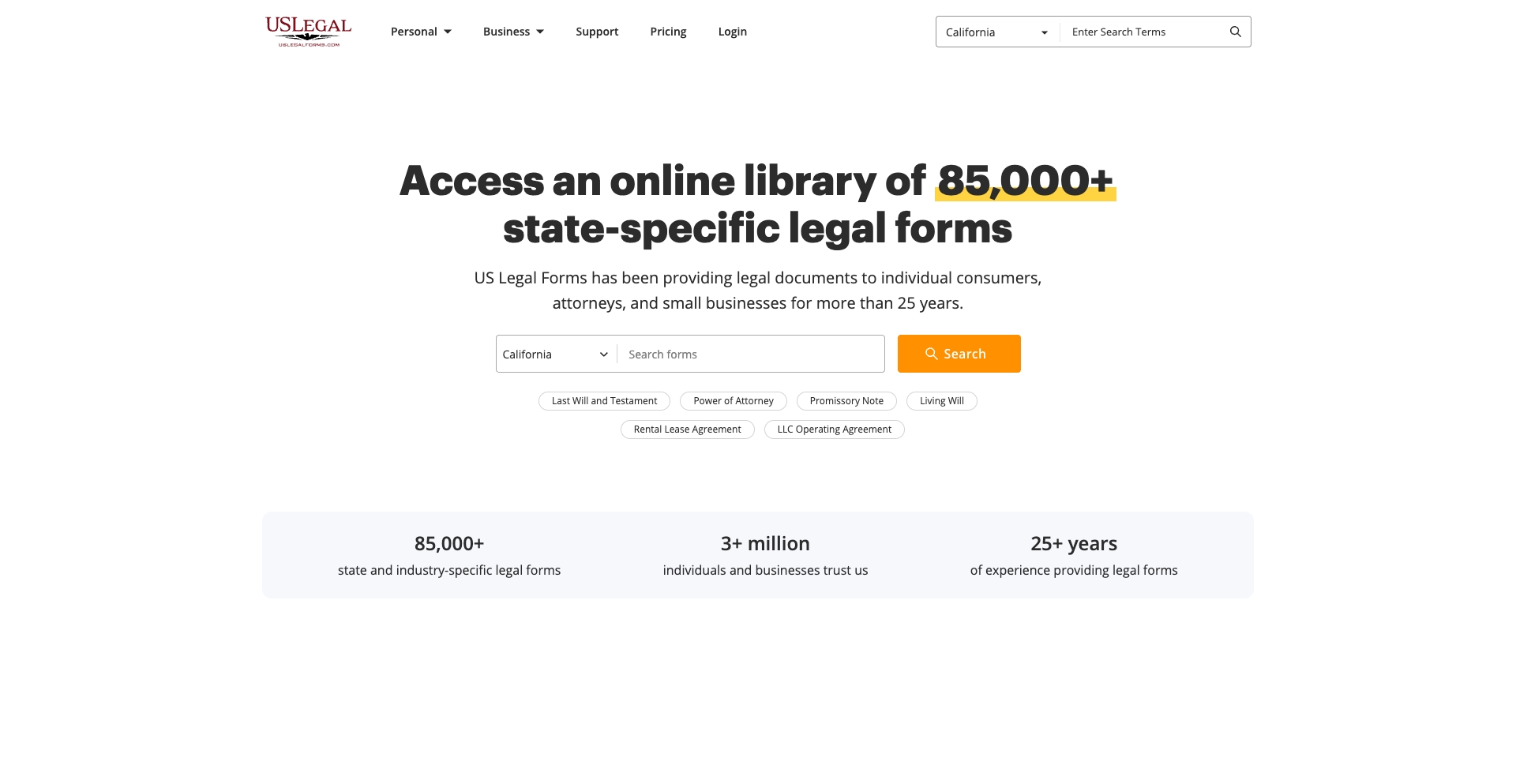 Uslegalforms ai-generated programmatic SEO template - 100K+ monthly traffic