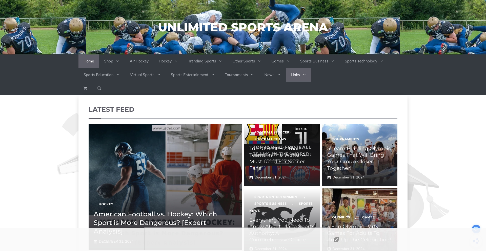 Unlimited Sports Arena content programmatic SEO template - 17 monthly traffic