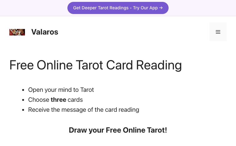 Valaros content programmatic SEO template - 439 monthly traffic