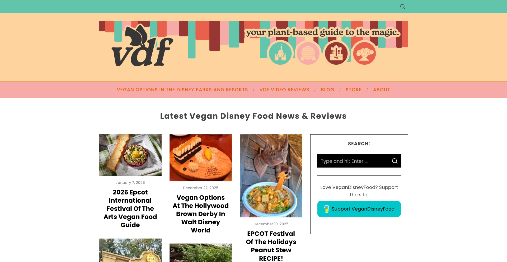 Vegan Disney Food entity-database programmatic SEO template - 658 monthly traffic