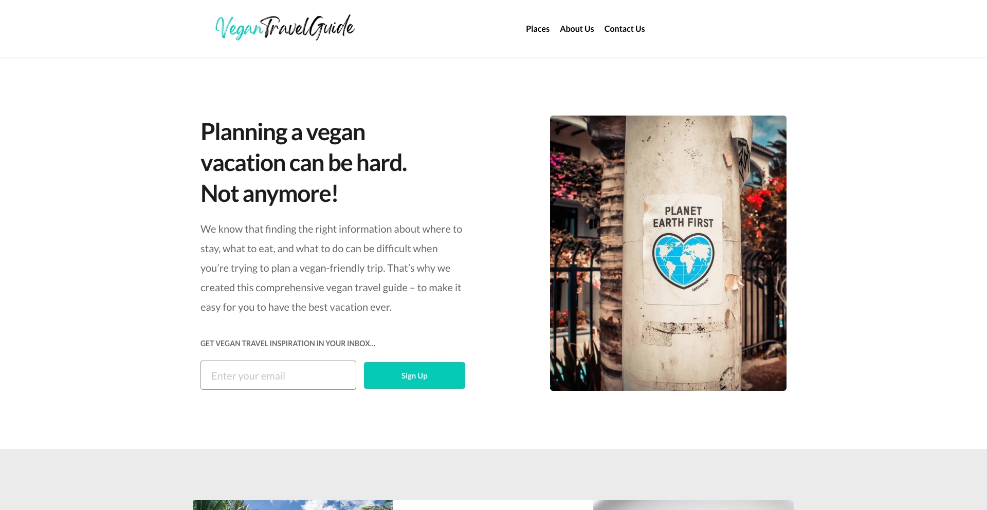 The Vegan Travel Guide: A Vegan Traveler's Guide to Destinations Around the World location-data programmatic SEO template - 2 monthly traffic